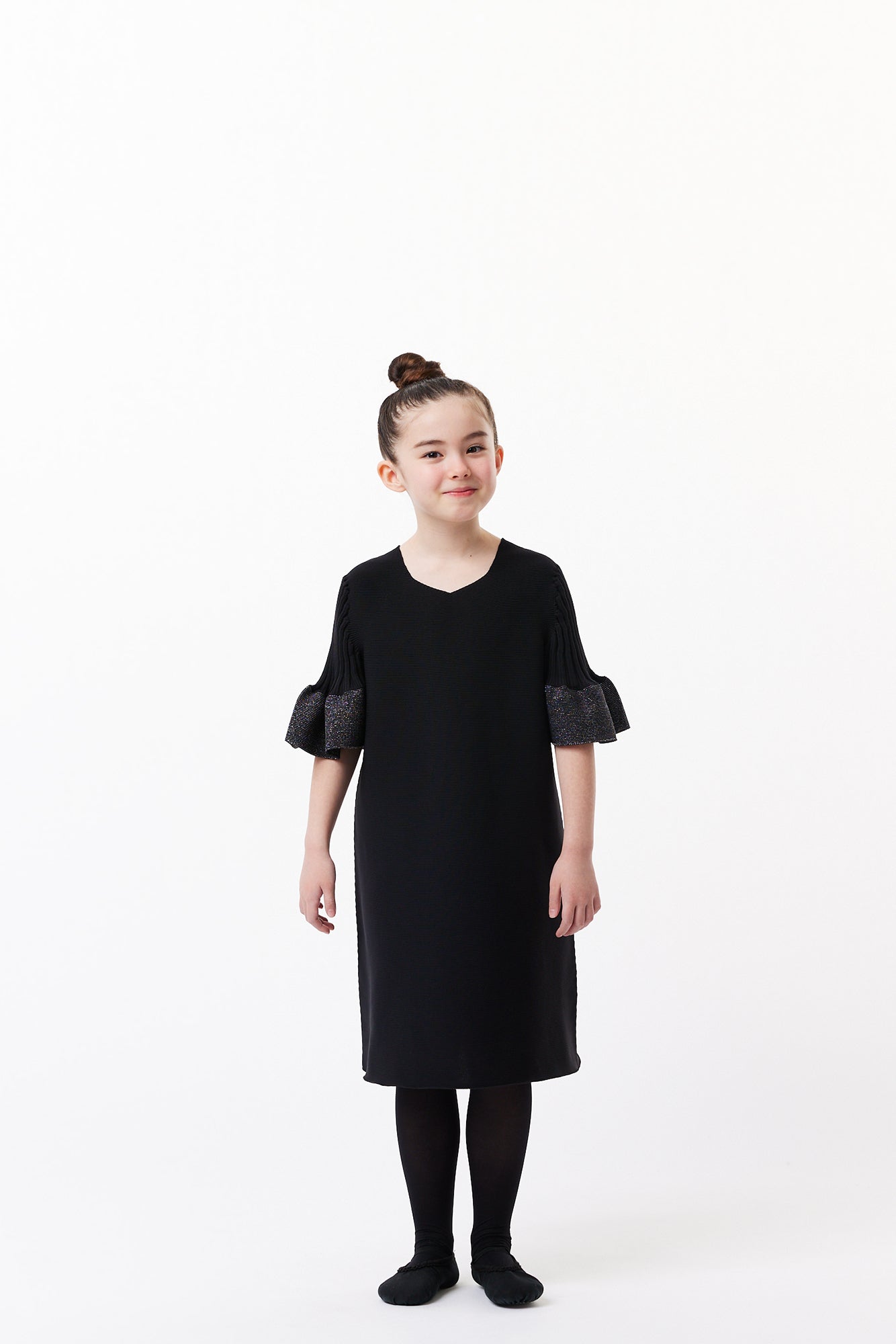 POTTERY KID GLITTER SHORT BELL SLEEVES FLARE DRESS – CFCL Official