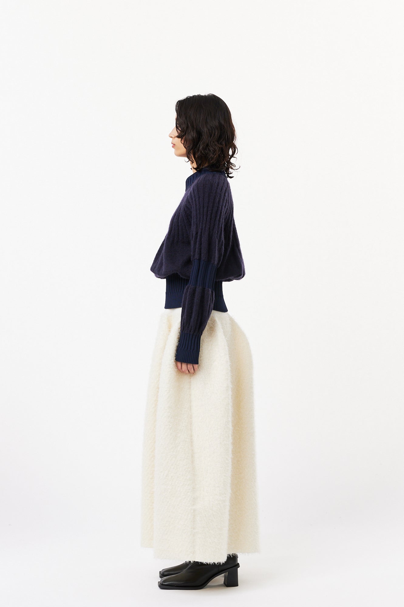FLUTED MOHAIR PULLOVER