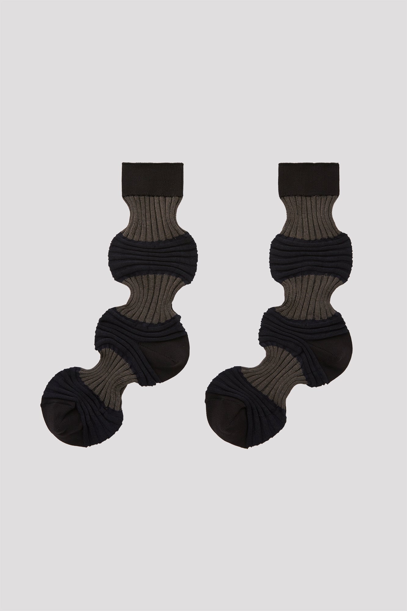 GARTER RIB SOCKS 2-2