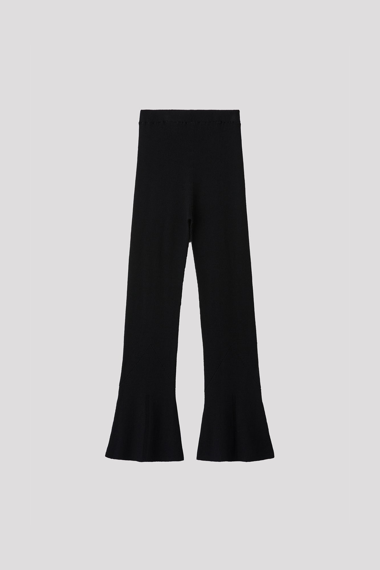 WOOL RIB BELL BOTTOM PANTS