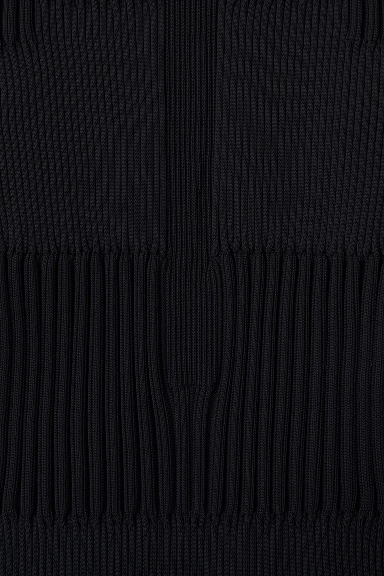 FLUTED LUCENT LONG PUFF SLEEVE DRESS