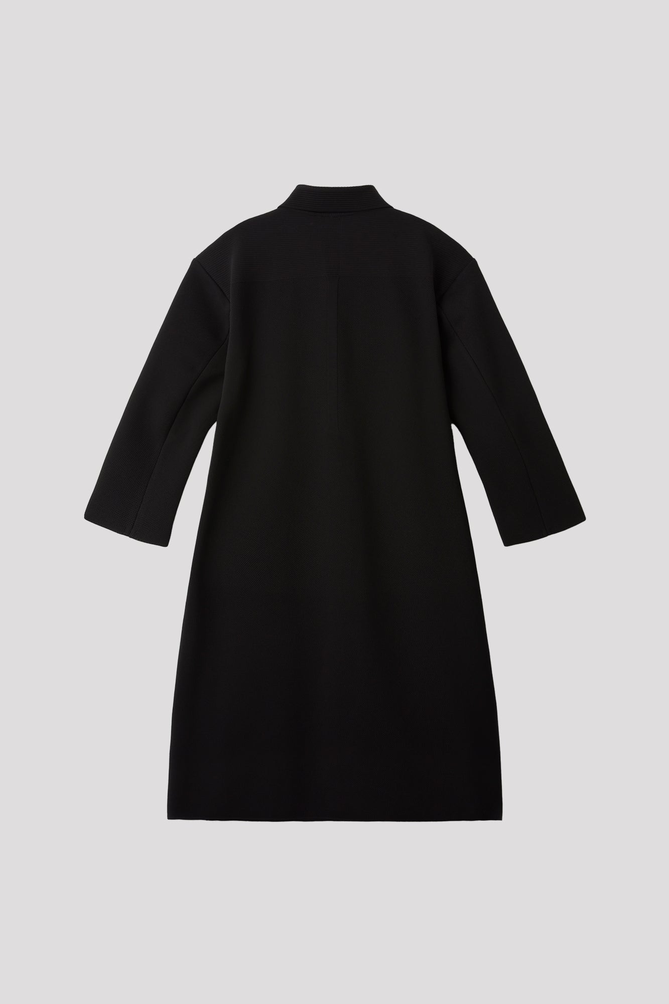 MESH STAND FALL COLLAR LONG COAT