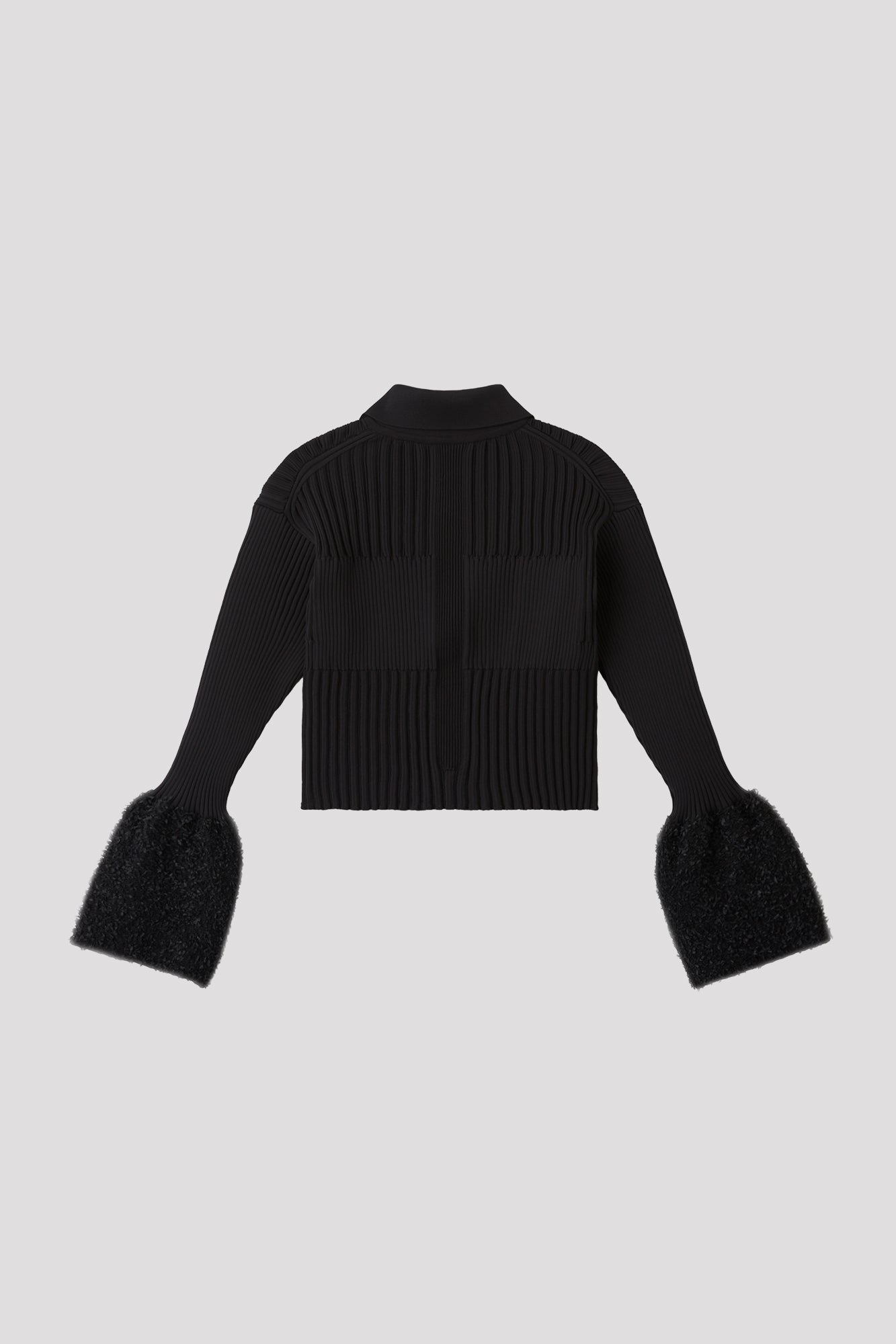 FLUTED REEF CROPPED ZIP SHIRT CARDIGAN