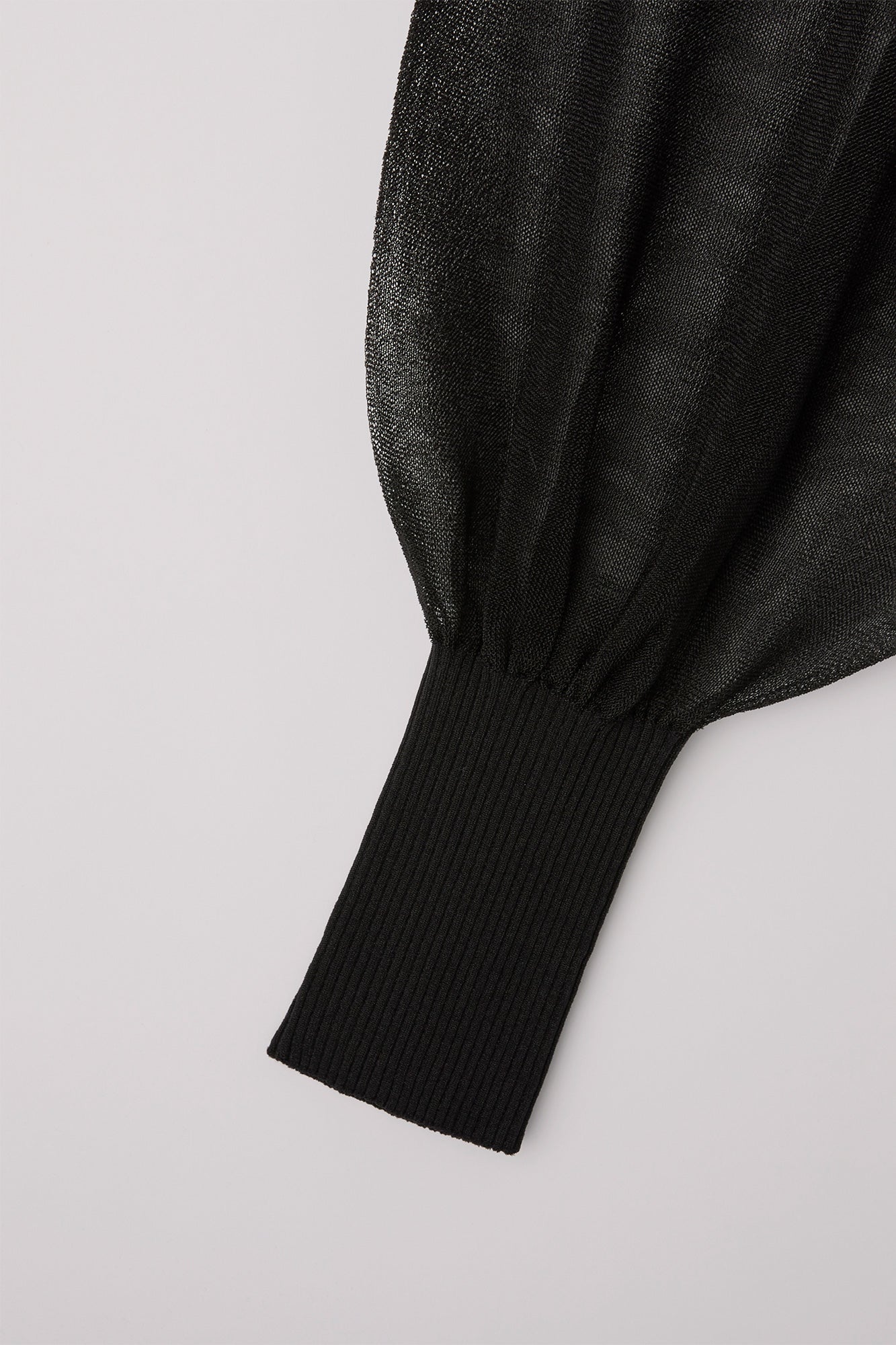 FLUTED LUCENT GLITTER LONG PUFF SLEEVE MINI DRESS