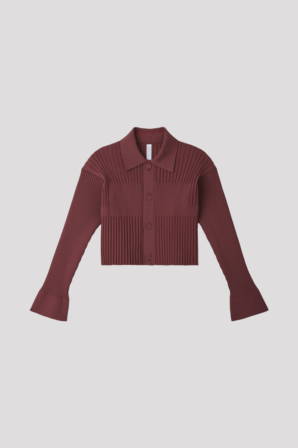 FLUTED CROPPED SHIRT CARDIGAN