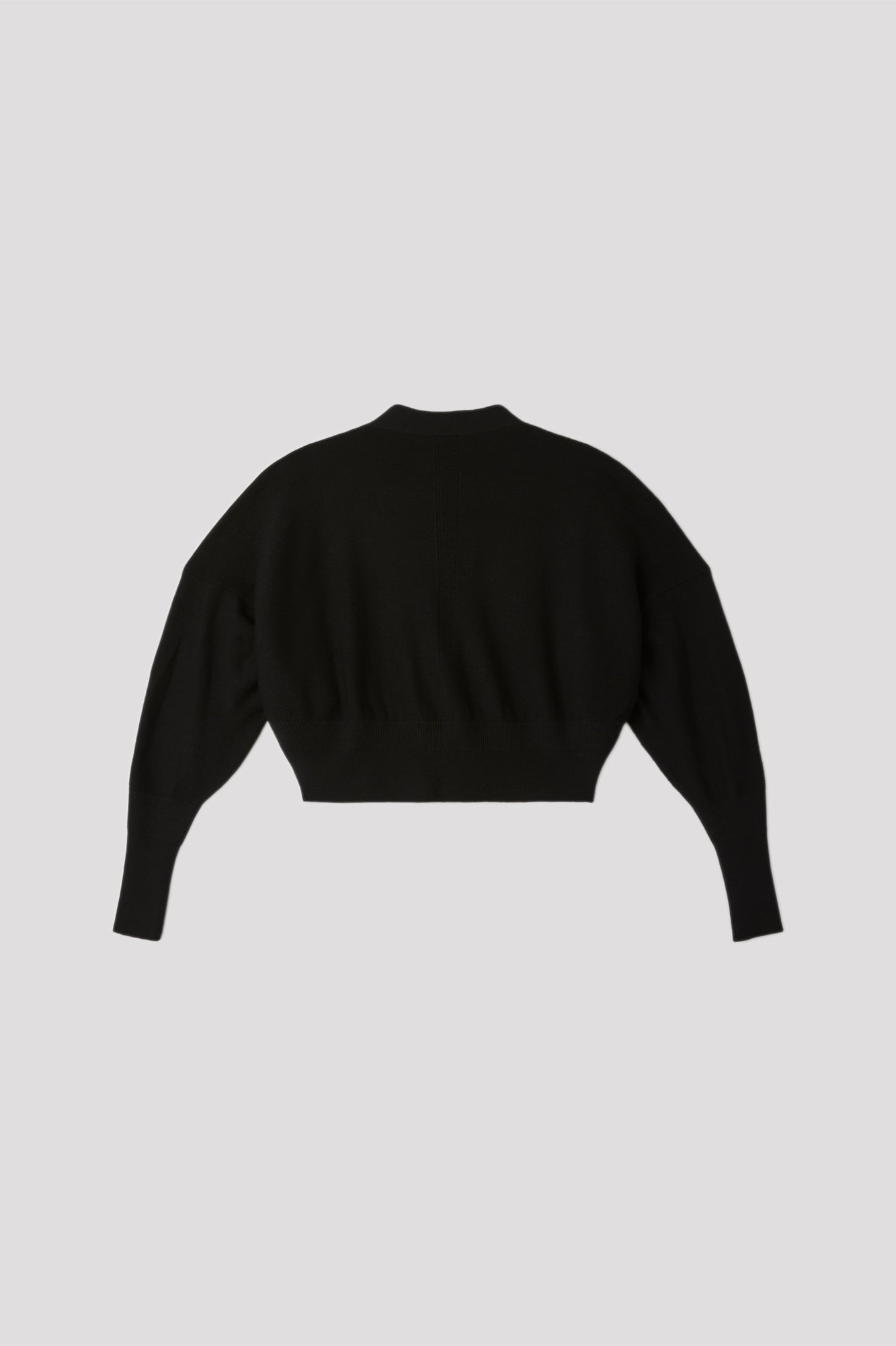 WOOL GARTER CROPPED CARDIGAN