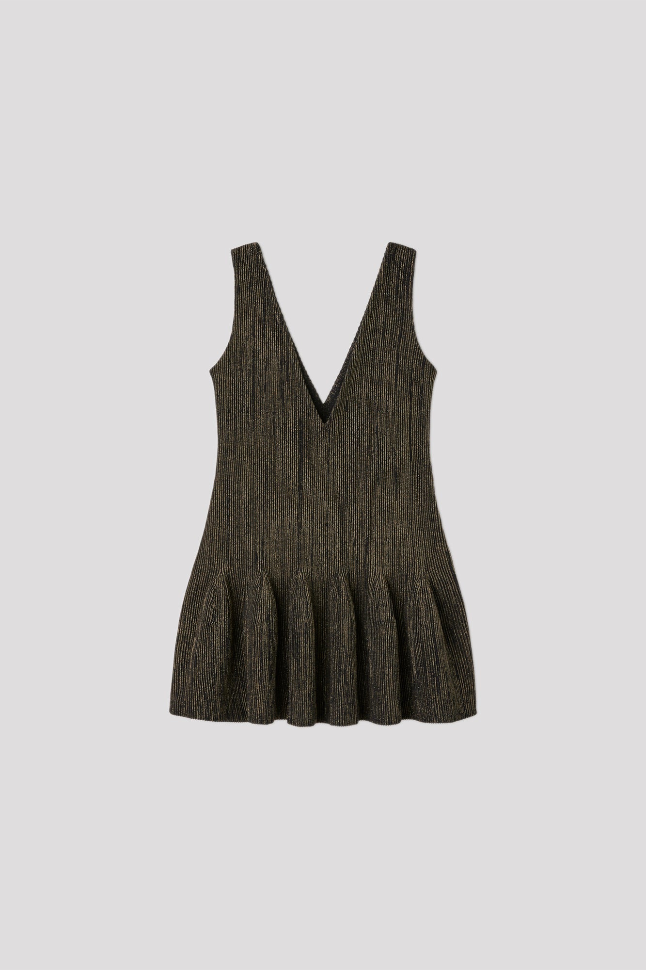HYPHA GLITTER V-NECK SLEEVELESS DRESS