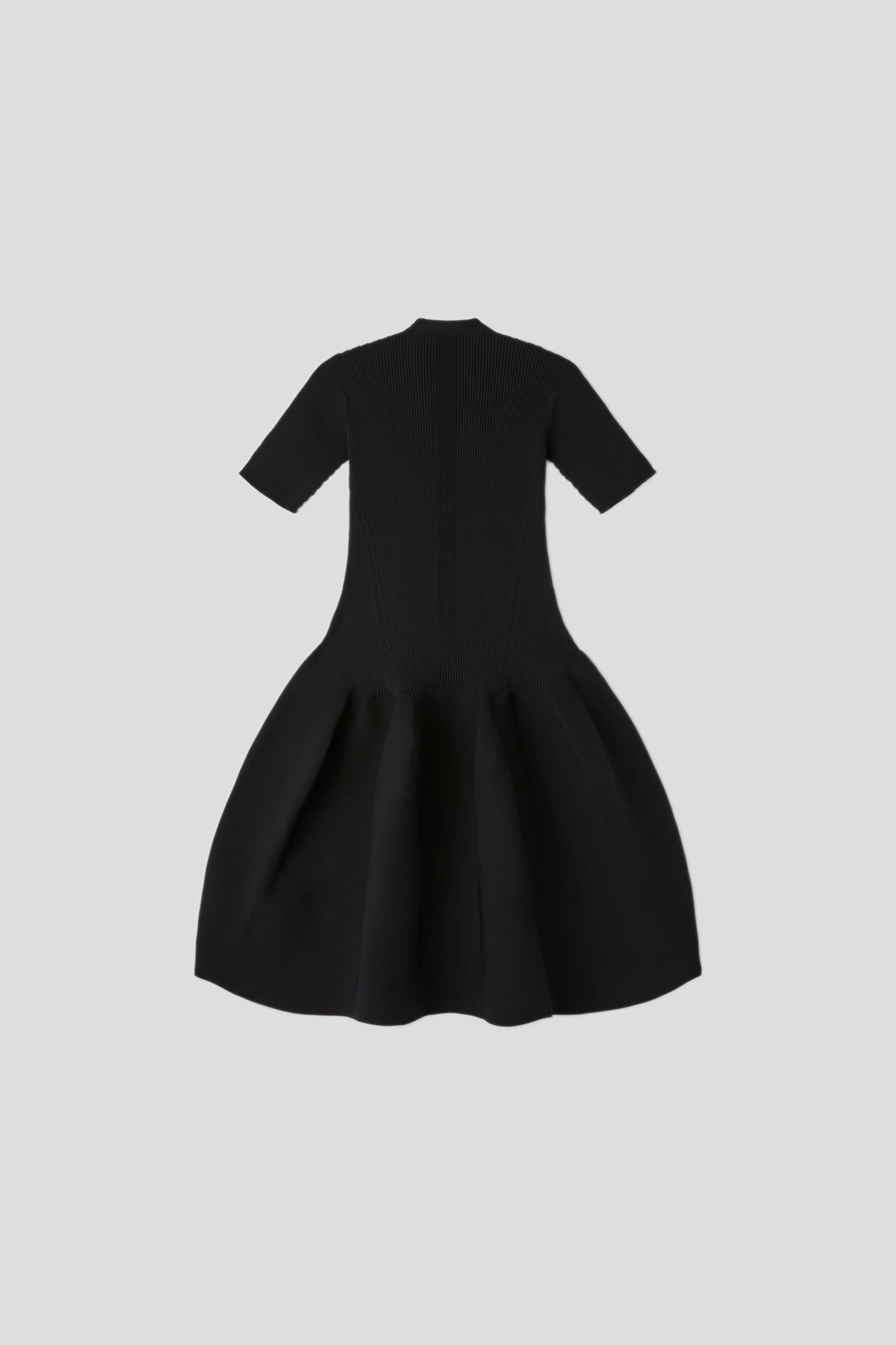 POTTERY STAND-UP COLLAR SHORT SLEEVE MINI DRESS