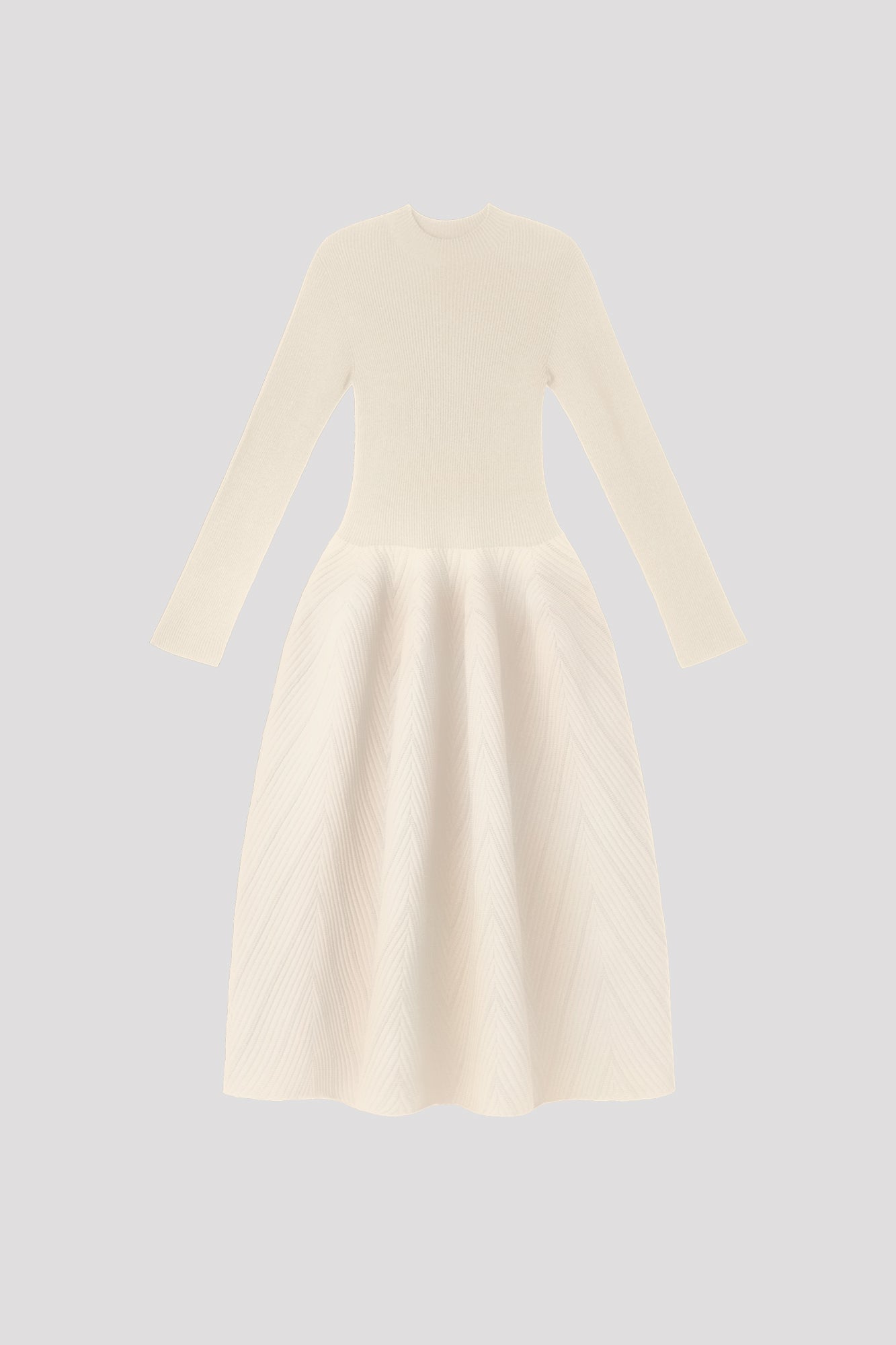 POTTERY HERRINGBONE LONG SLEEVE DRESS