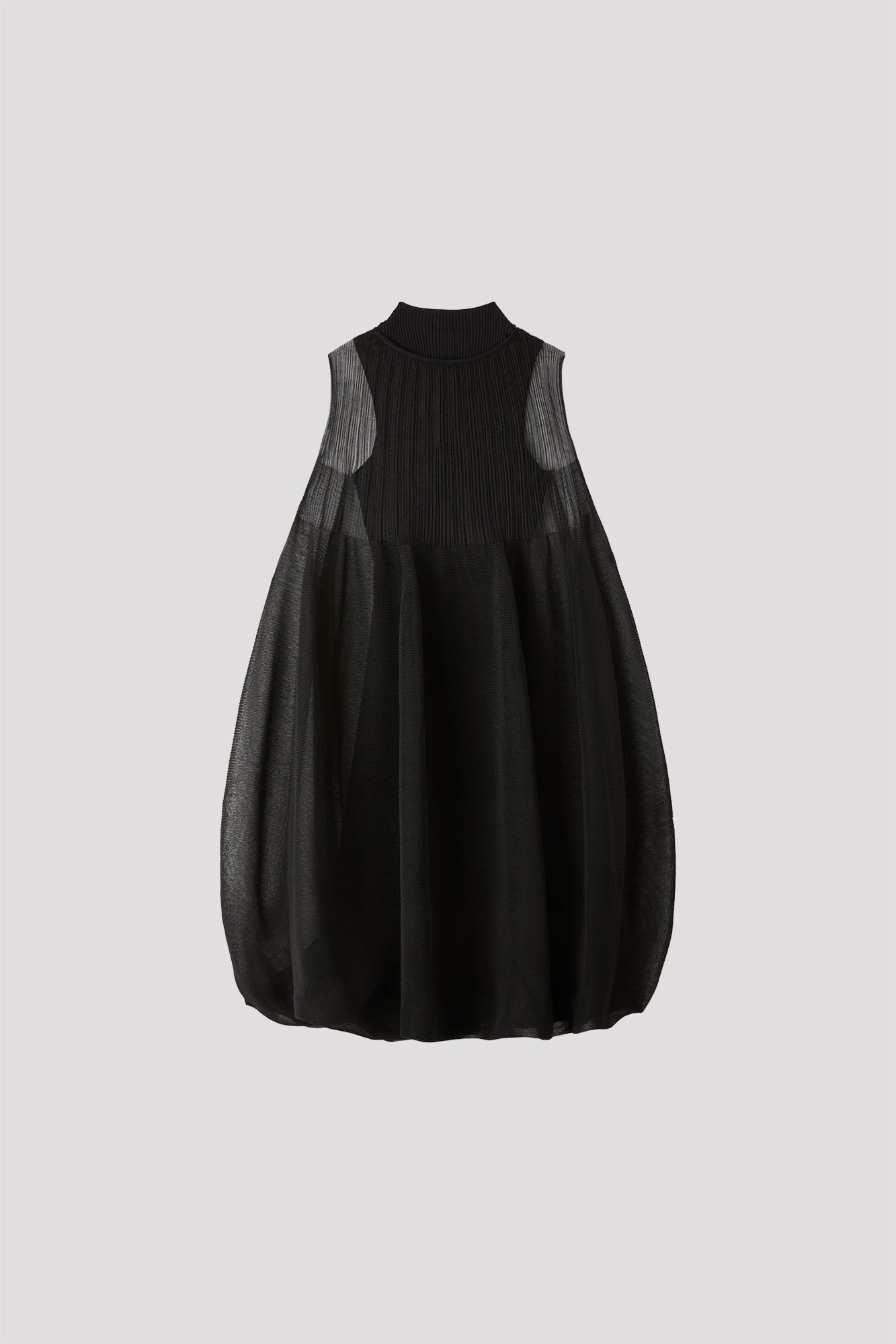 OVERWRAPPED POTTERY BUST FLARE SLEEVELESS DRESS