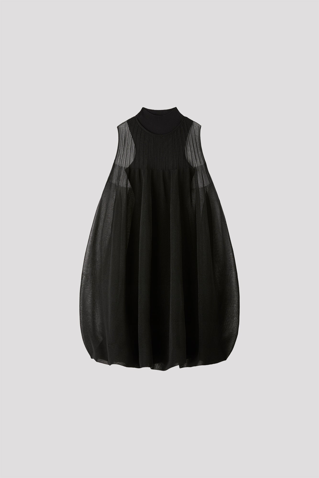 OVERWRAPPED POTTERY BUST FLARE SLEEVELESS DRESS