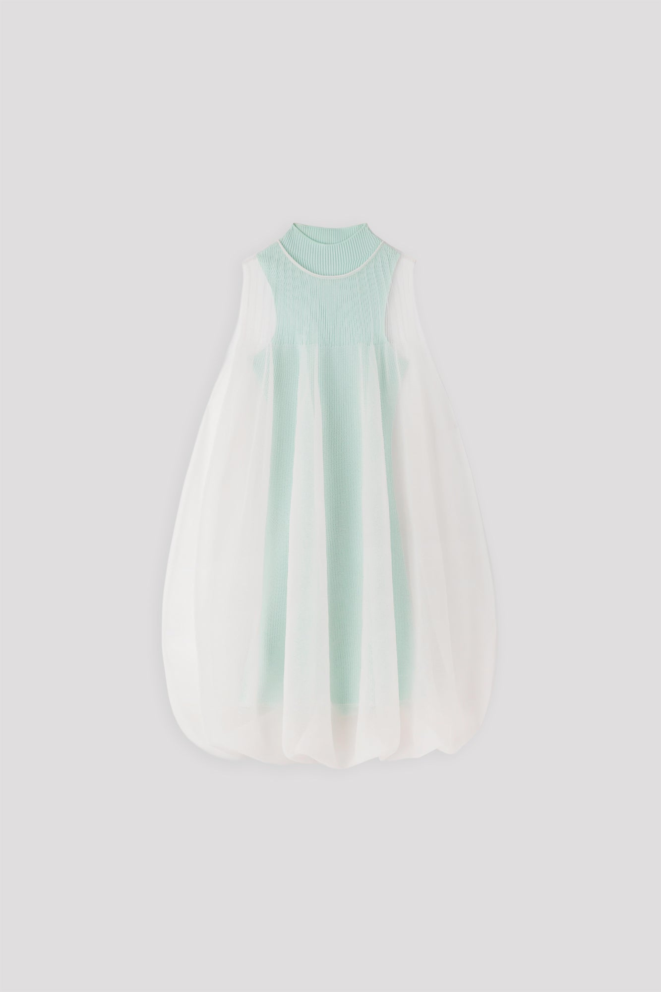 OVERWRAPPED POTTERY BUST FLARE SLEEVELESS DRESS