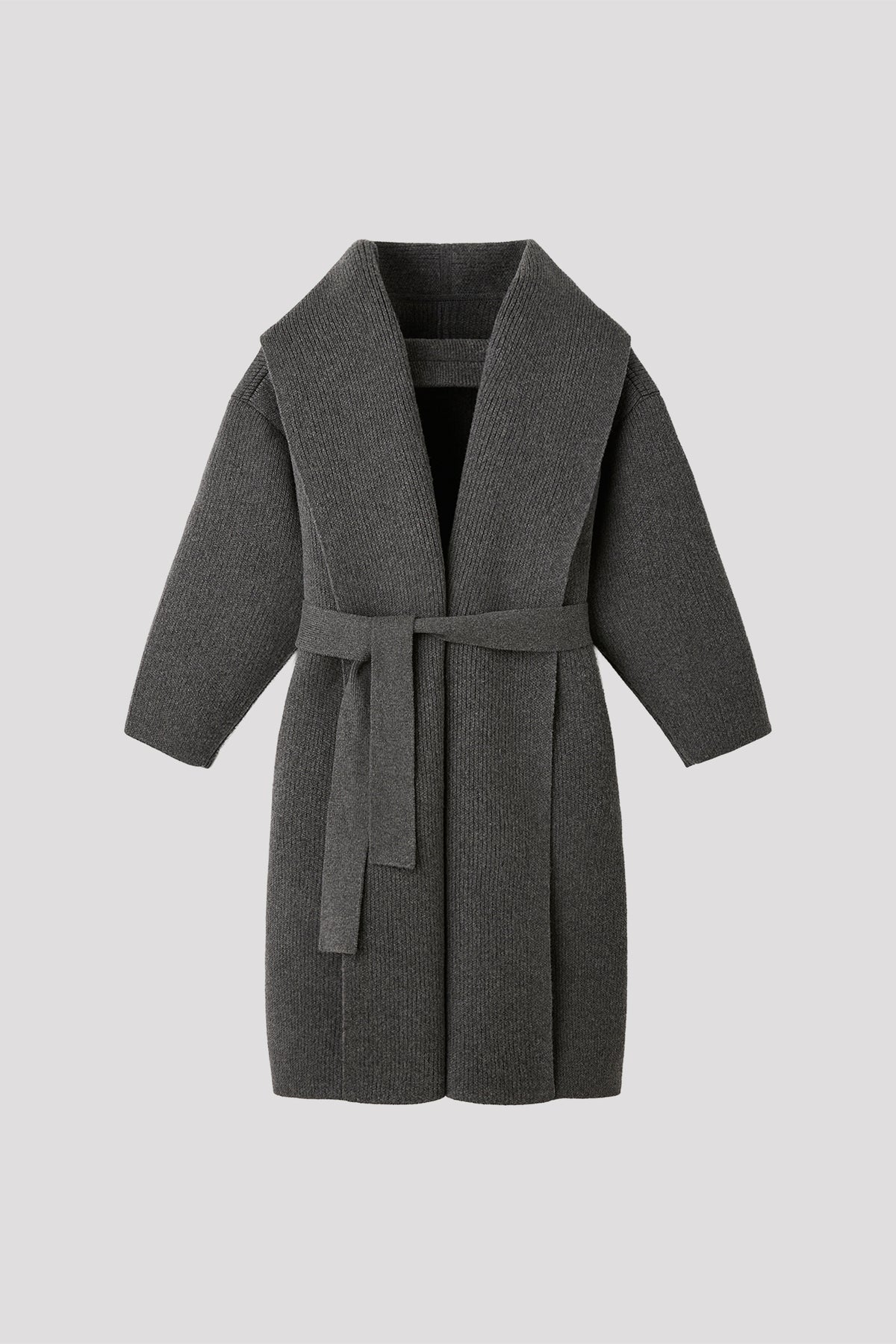 TW INLAY DRAPE BACK LONG COAT