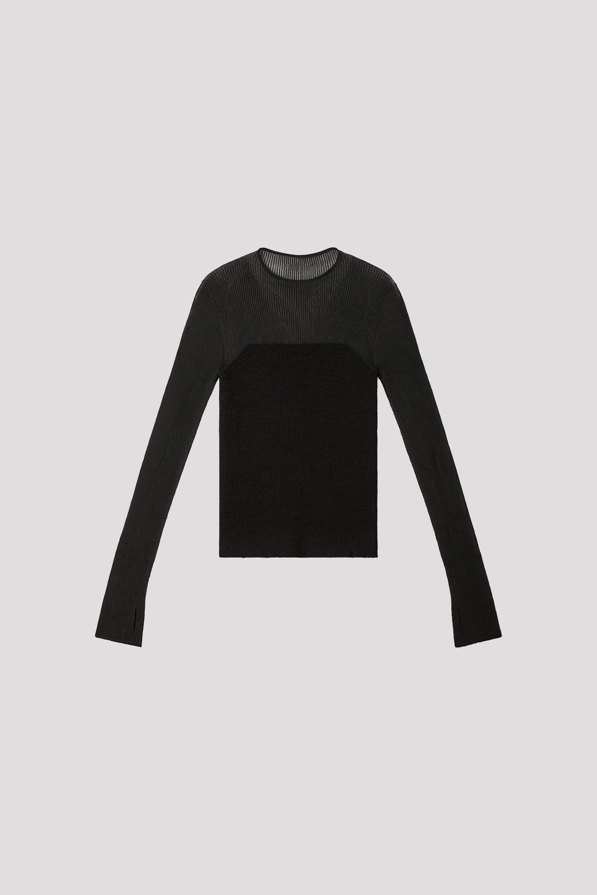 PORTRAIT VELVET LUCENT DECOLLETAGE LONG SLEEVE TOP