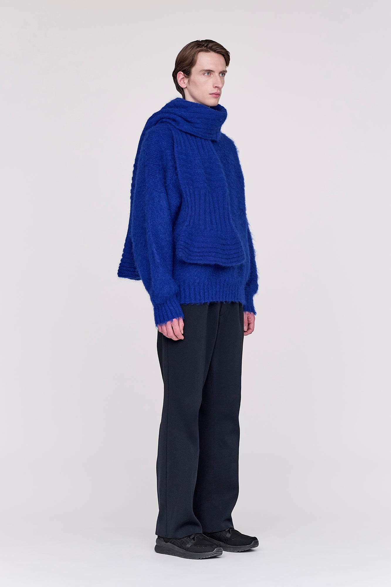 MOHAIR GARTER RIB SCARF