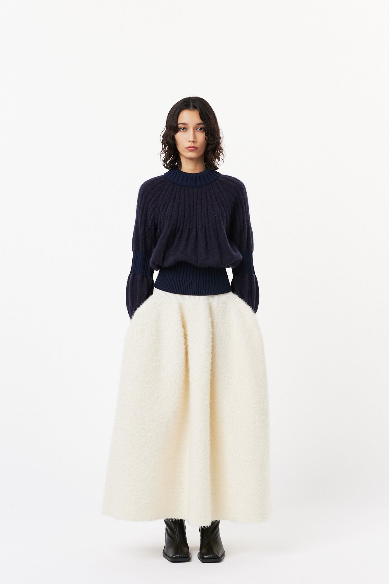 FLUTED MOHAIR PULLOVER