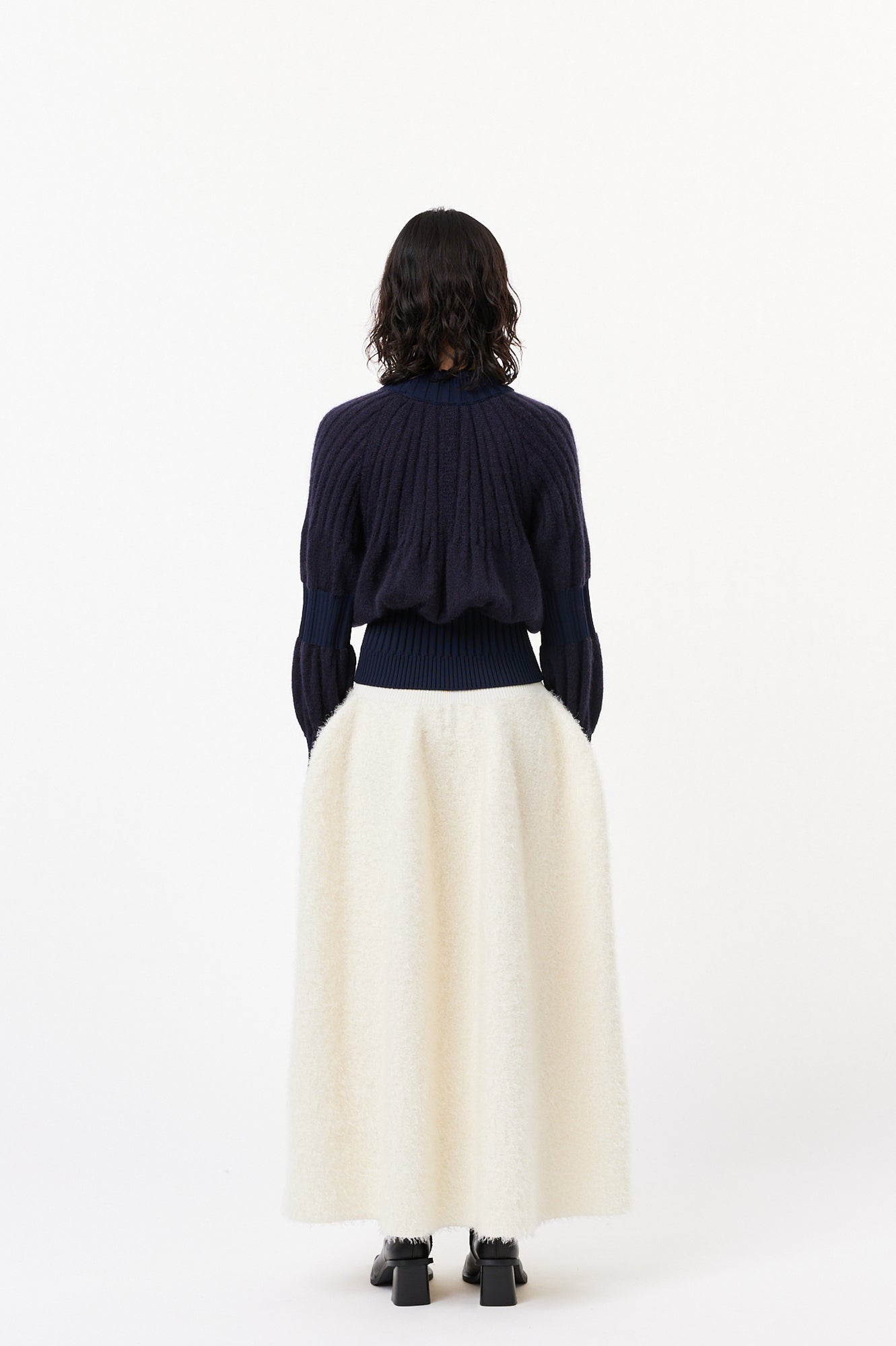FLUTED MOHAIR PULLOVER