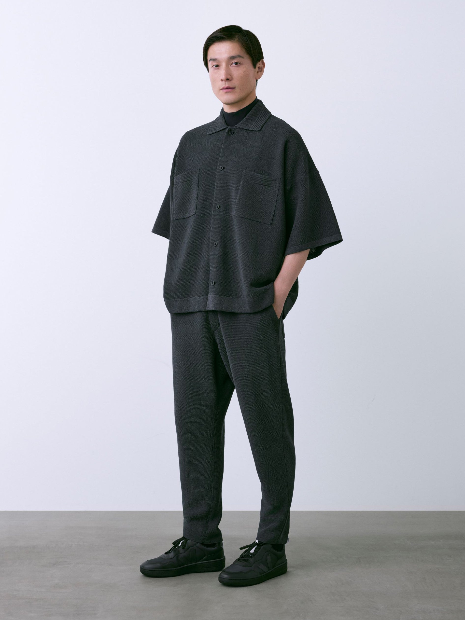 MILAN DOUBLE BREASTED COLLARLESS JACKET