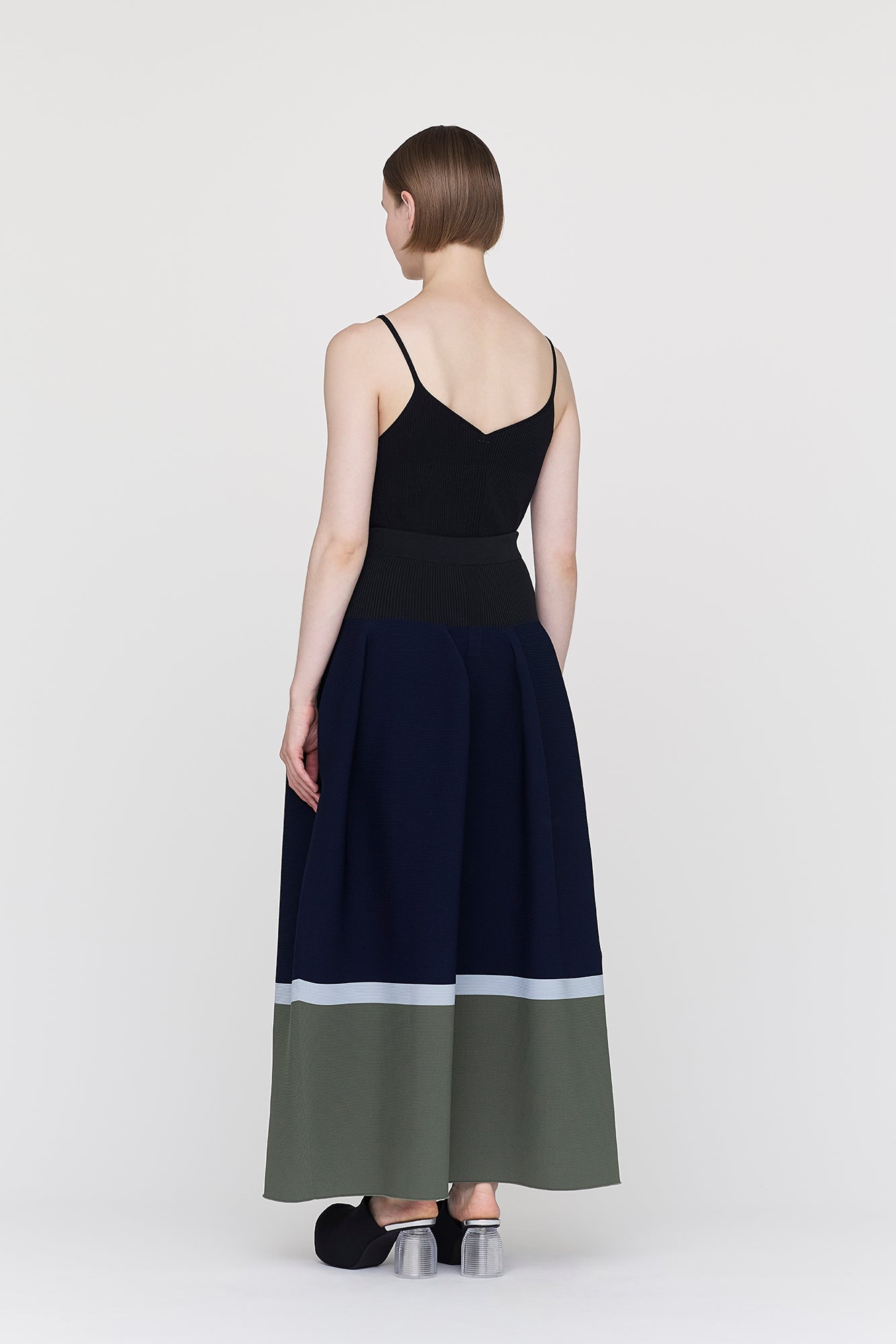 CFCL ポッタリースカート　POTTERY SKIRT フレア　ネイビー POTTERY SKIRT