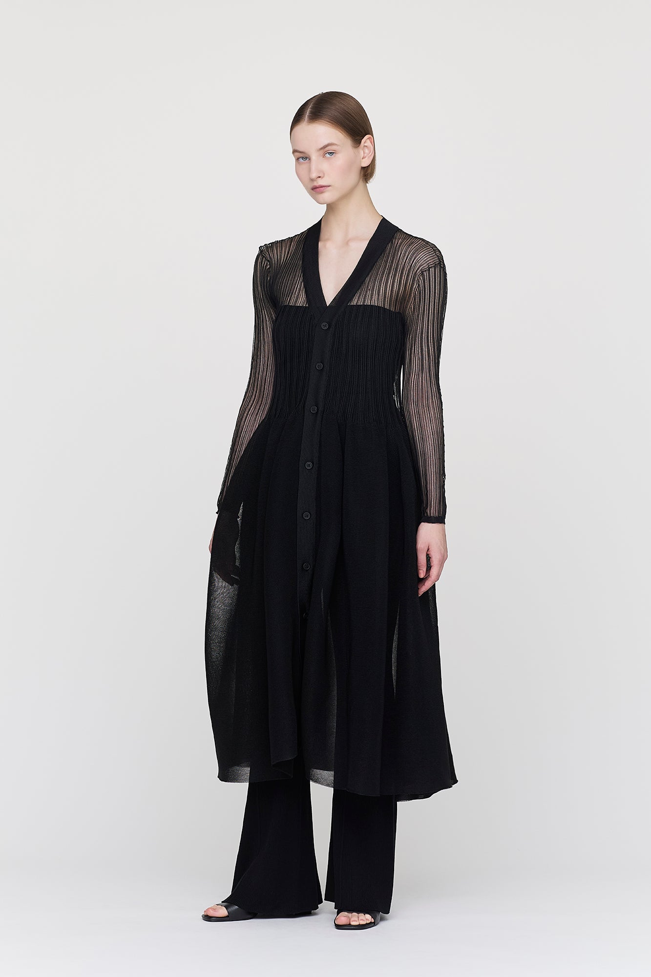 POTTERY LUCENT LONG SLEEVE CARDIGAN DRESS
