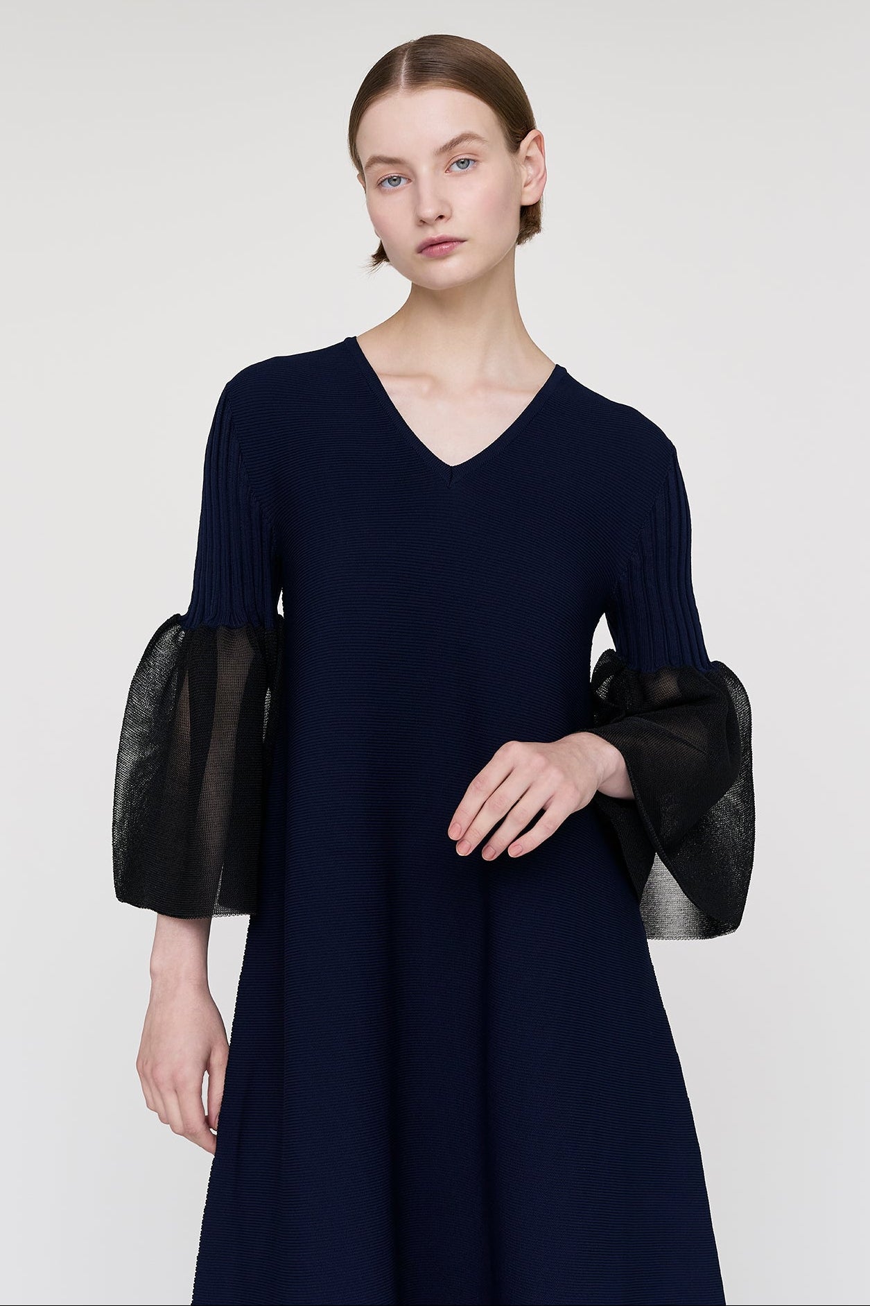 POTTERY LUCENT LONG BELL SLEEVE FLARE DRESS