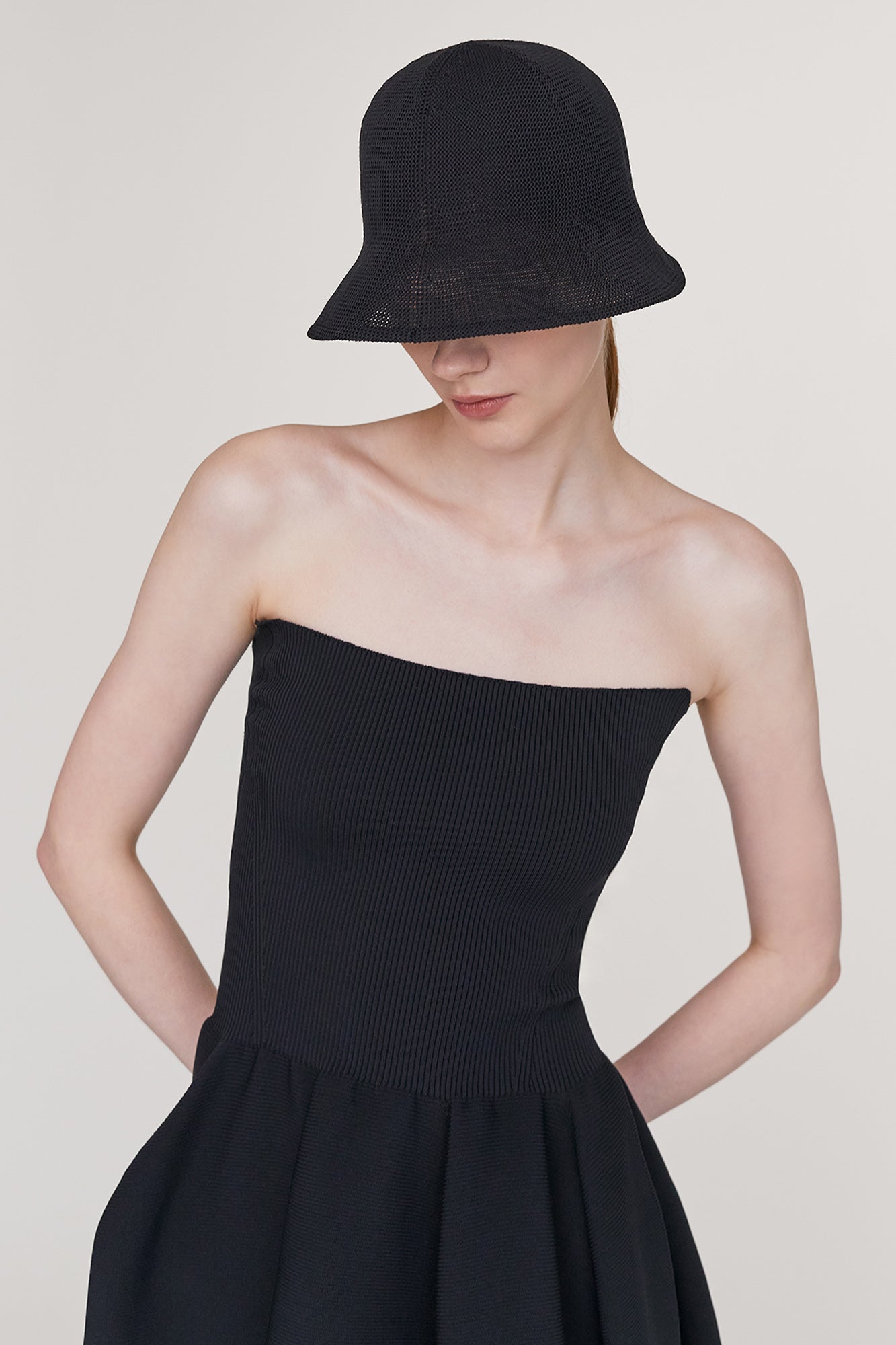 MESH KNIT ASYMMETRIC HAT
