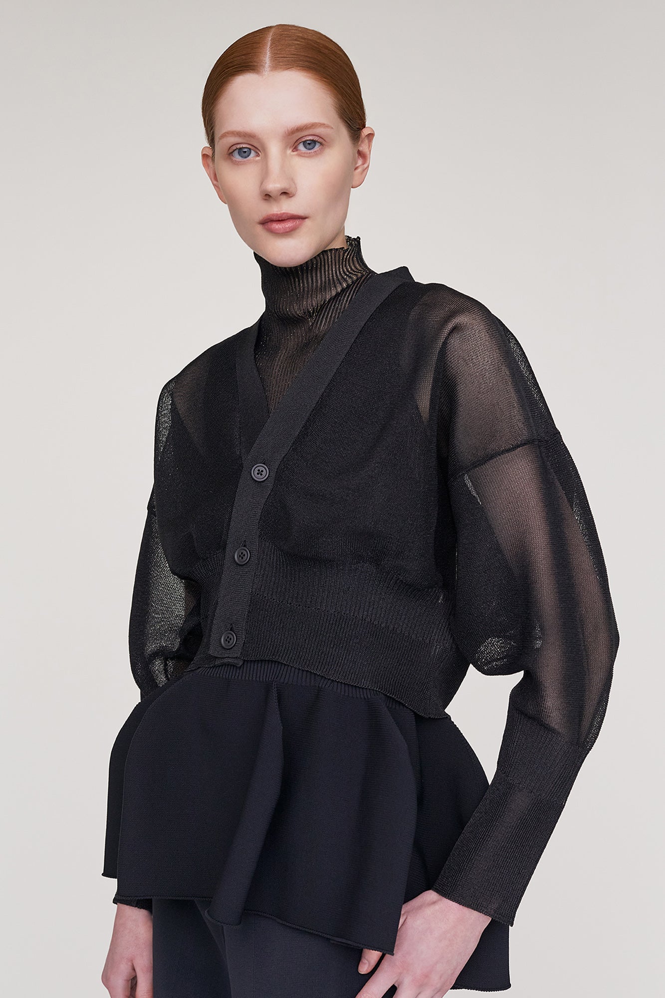 BS GARTER CROPPED CARDIGAN