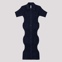 FLUTED SHORT SLEEVE SHIRT DRESS