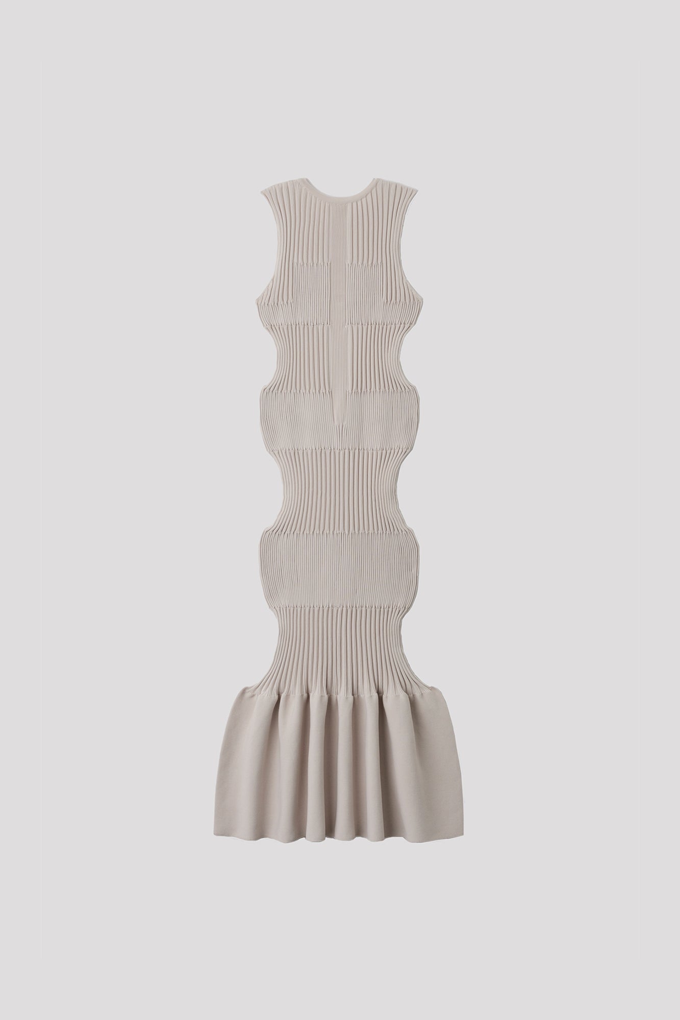 FLUTED SLEEVELESS MERMAID DRESS