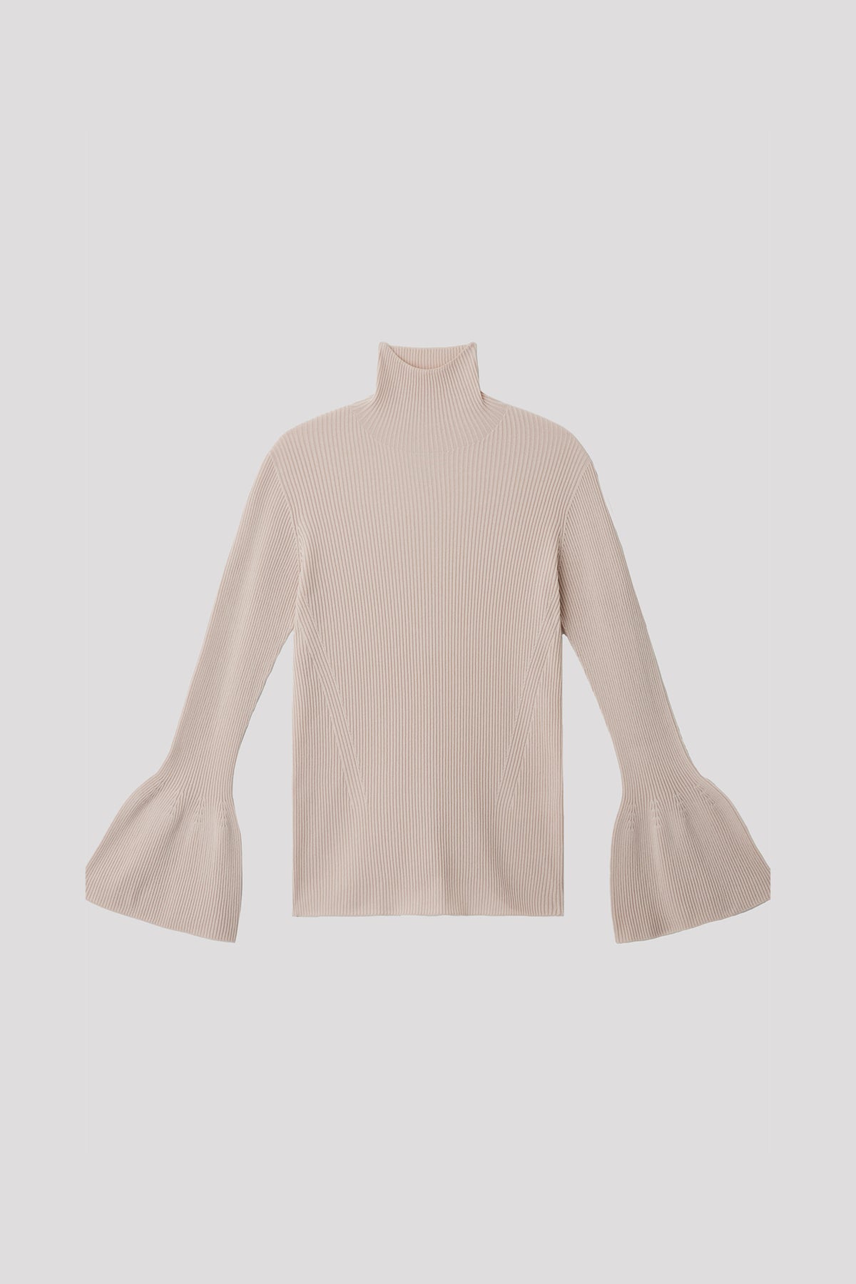 CUPRO RIB LONG BELL SLEEVE TOP 