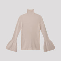 CUPRO RIB LONG BELL SLEEVE TOP