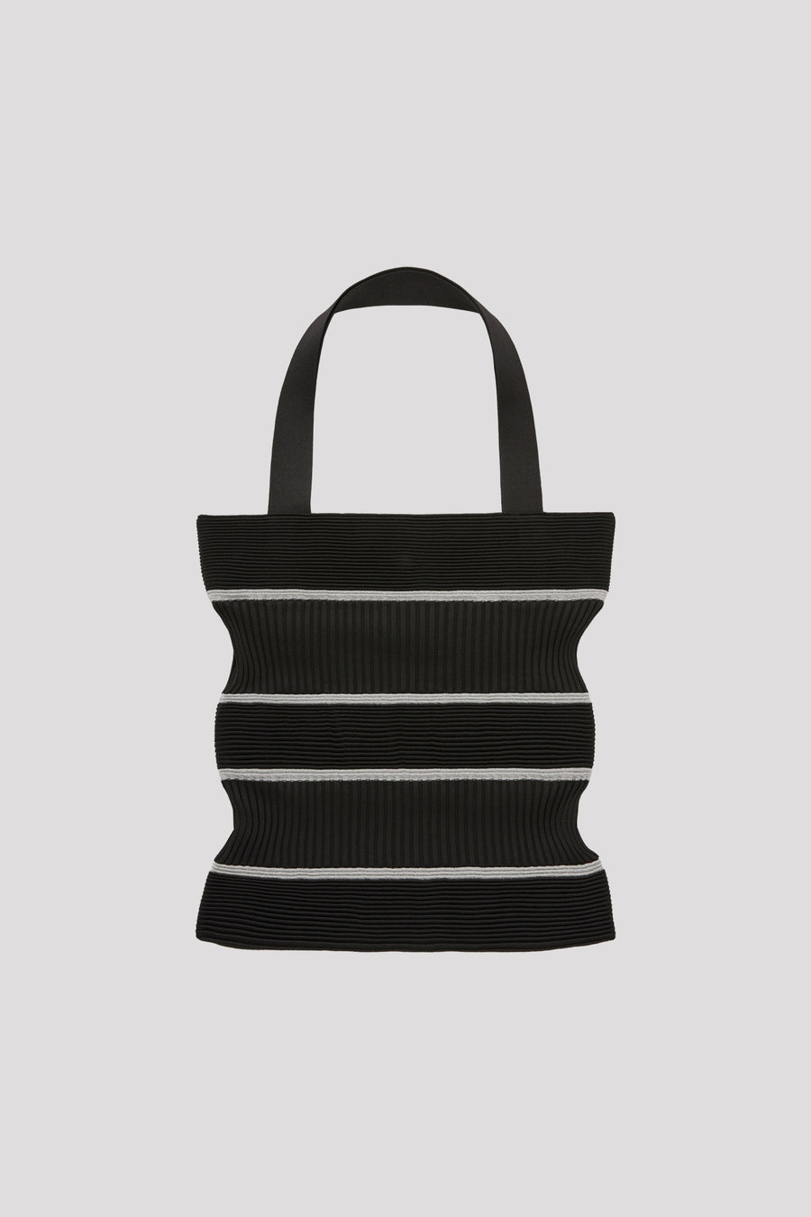 Black and white 2025 striped tote bag