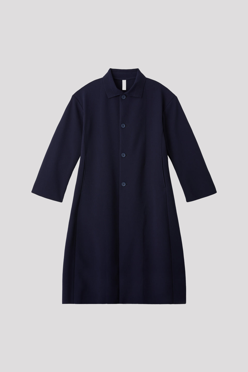 MESH STAND FALL COLLAR LONG COAT