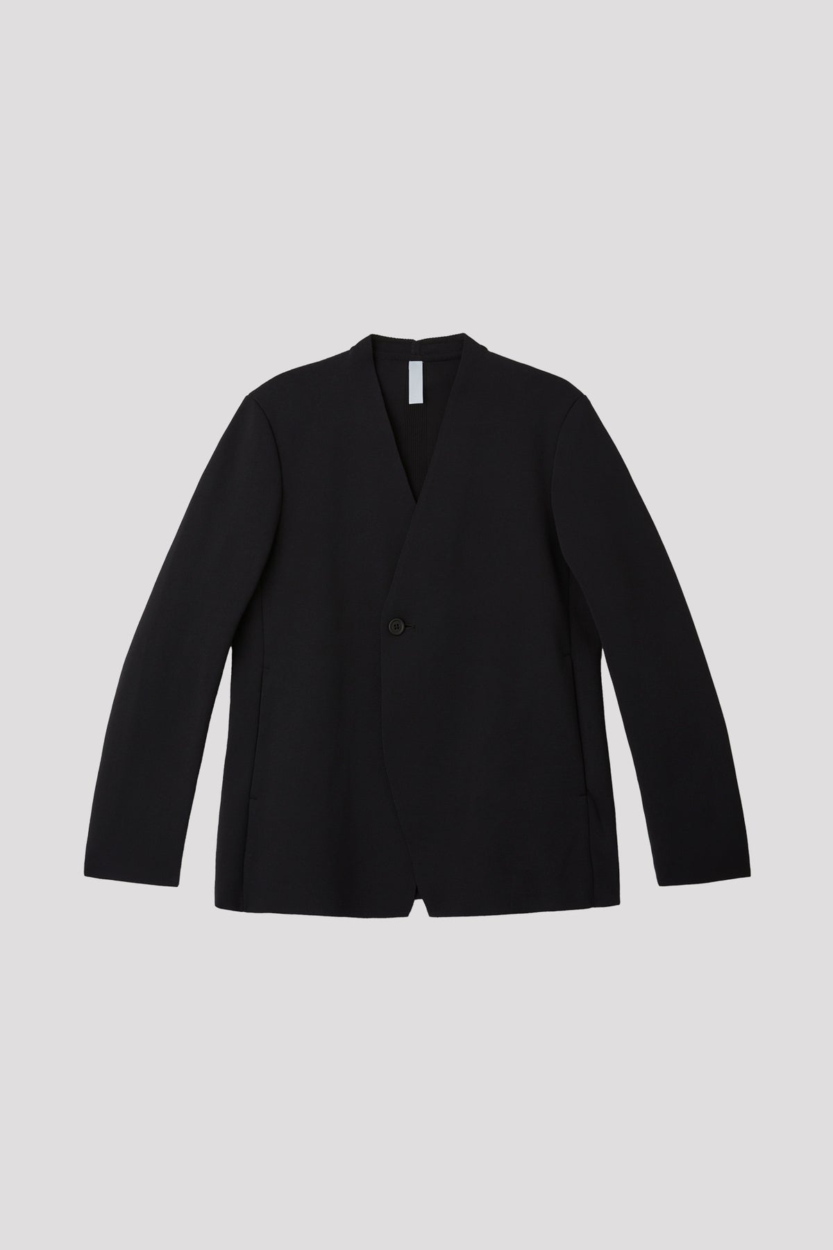 MILAN RIB DOUBLE BREASTED COLLARLESS JACKET