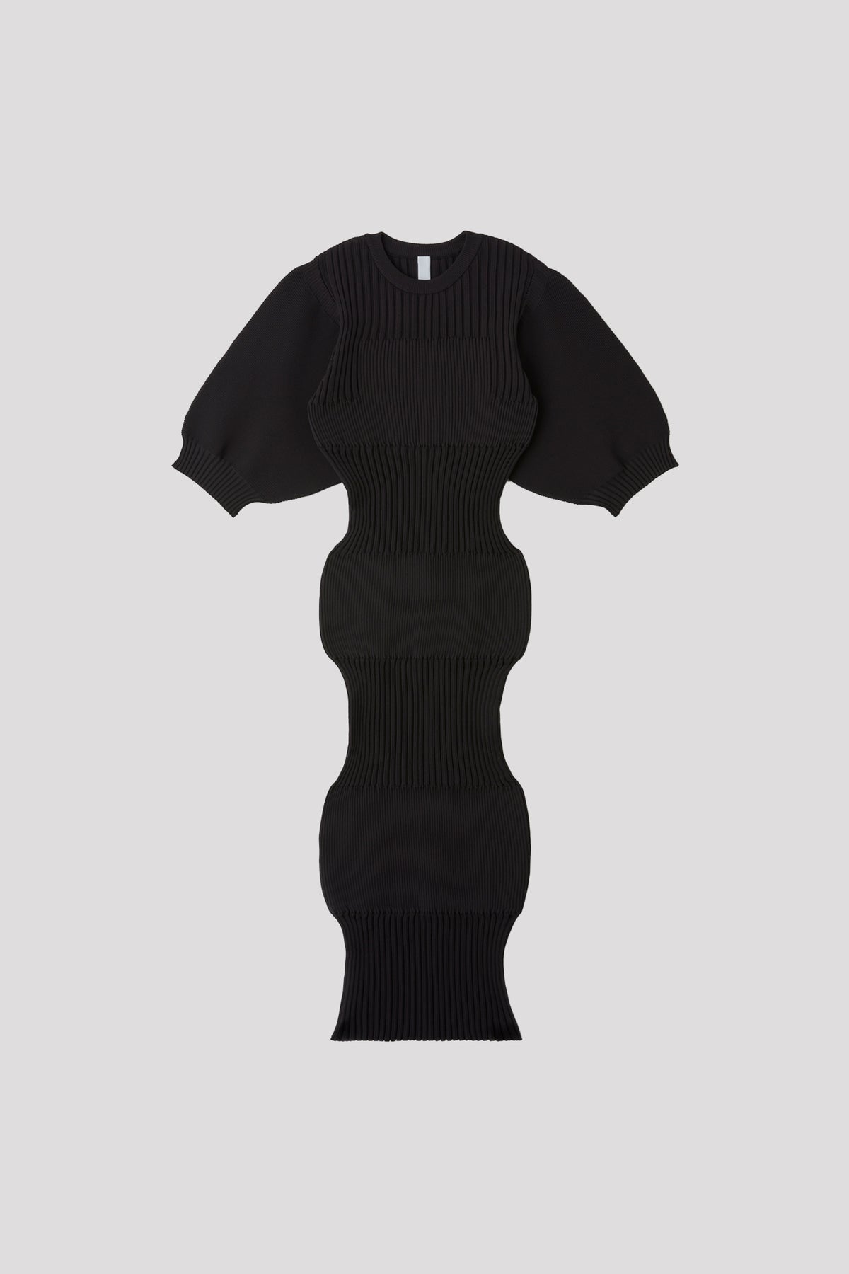 FLUTED SHORT PUFF SLEEVE DRESS