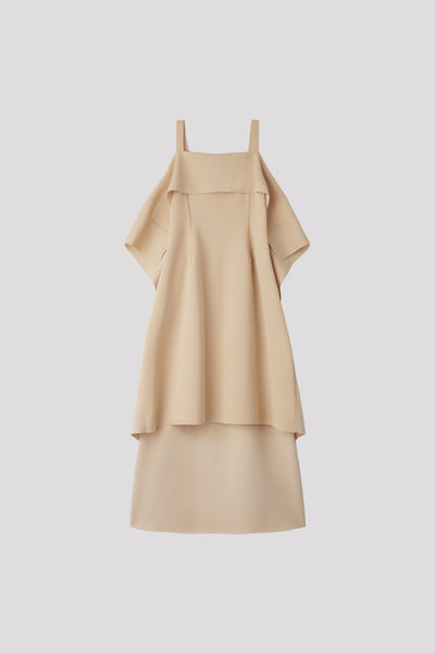 AC MILAN RIB STRAP DRAPE DRESS