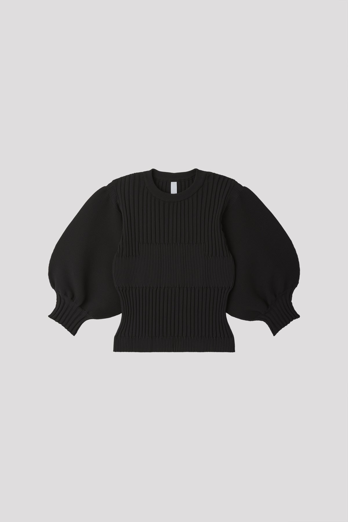 FLUTED SHORT PUFF SLEEVE CROPPED TOP