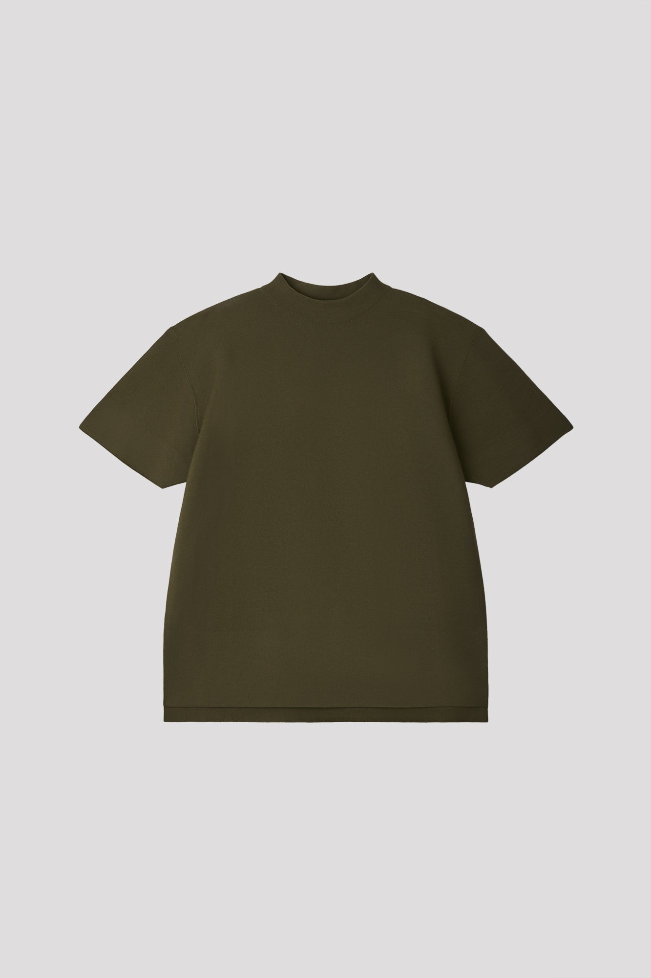 GARTER MOCKNECK SHORT SLEEVE TEE SHIRT