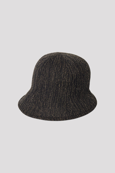MESH KNIT GLITTER ASYMMETRIC HAT