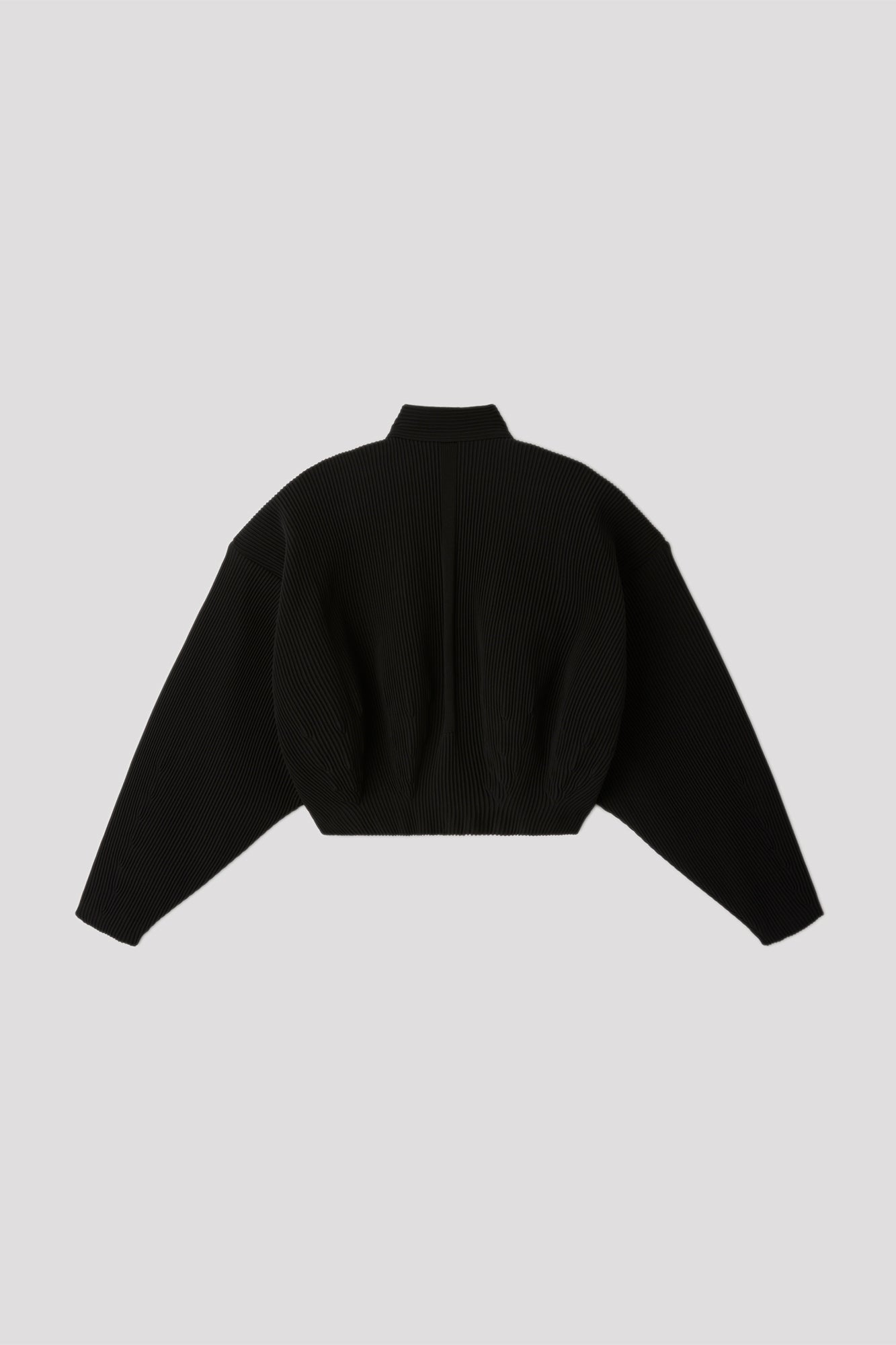 HYPHA STAND-UP COLLAR CROPPED BOMBER JACKET