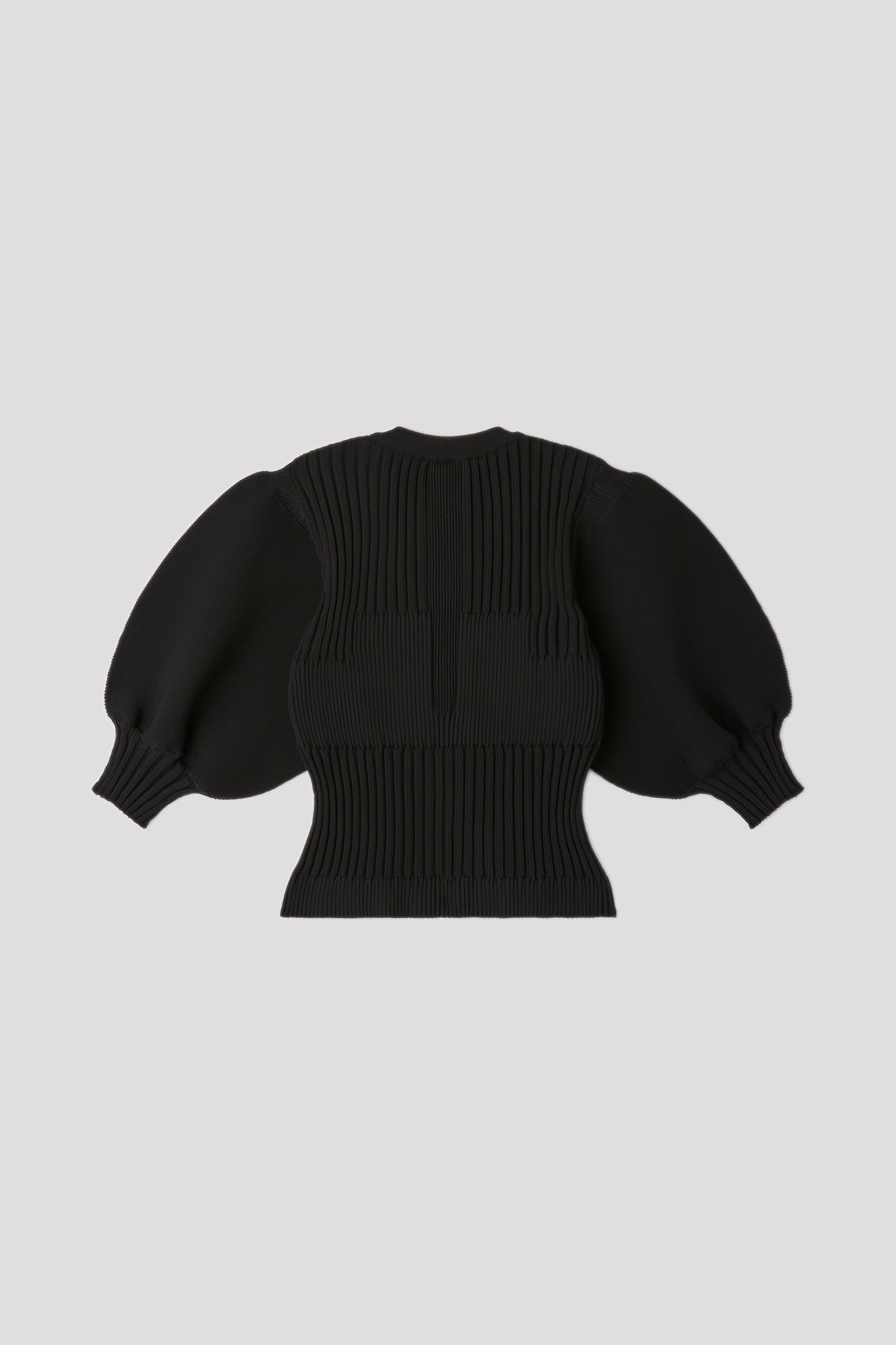 FLUTED SHORT PUFF SLEEVE CARDIGAN