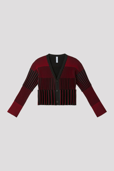 カーディガン Cropped Mellow Hem Cardigan&CamisoleSet CF010KE083_MAROON-RED-