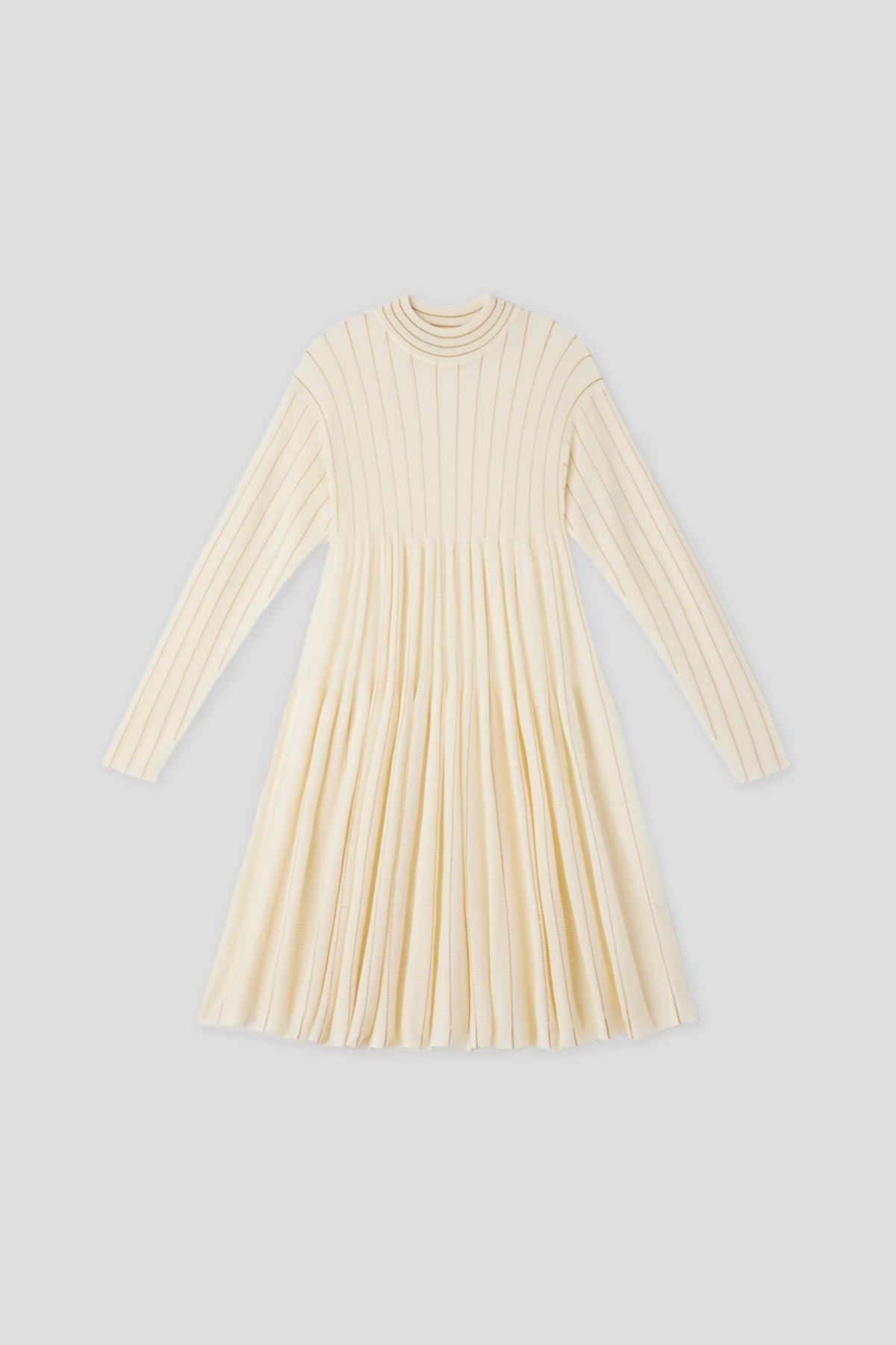 WOOL CASCADES GLITTER MOCKNECK LONG SLEEVE MINI DRESS