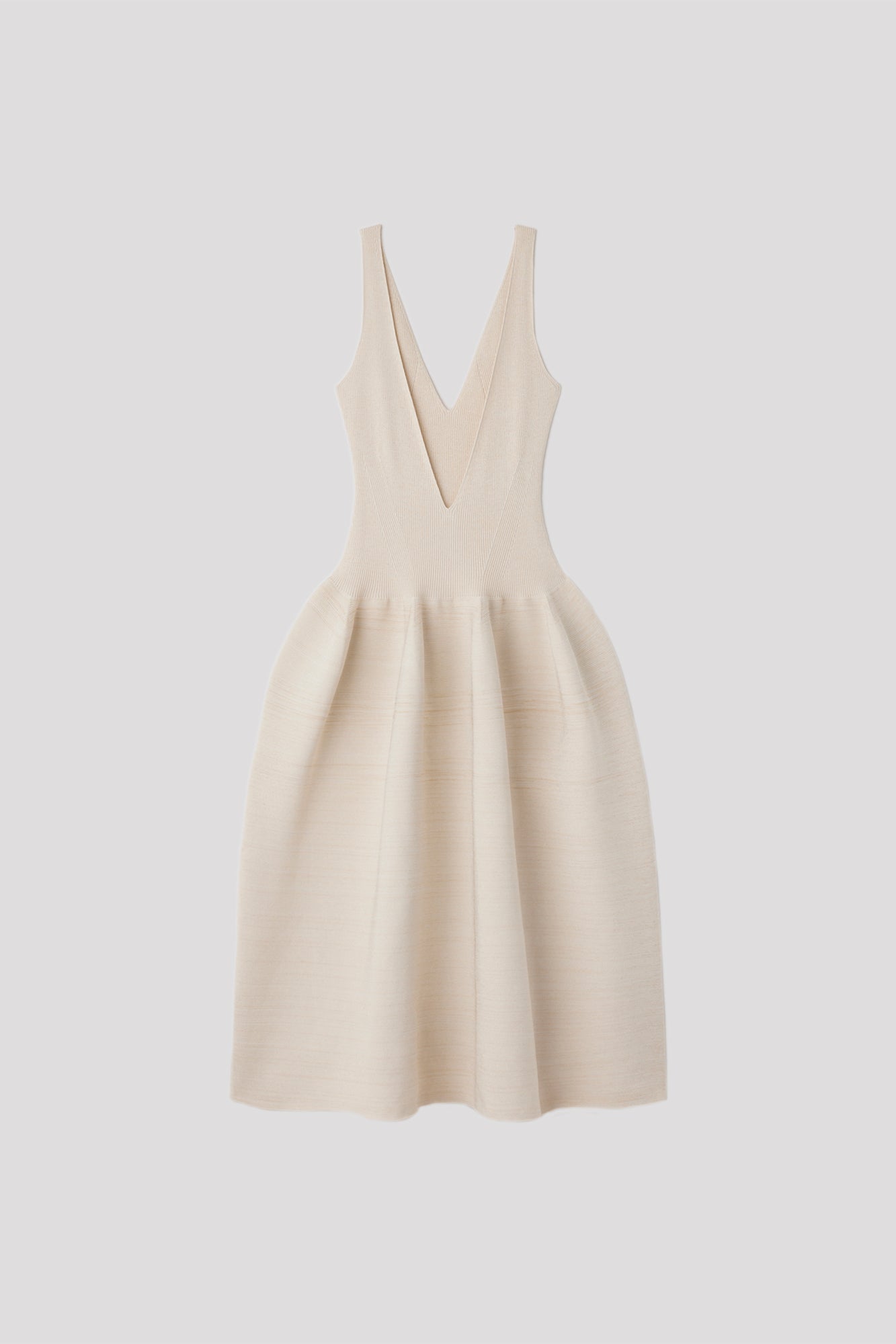 POTTERY GLITTER V-NECK SLEEVELESS DRESS