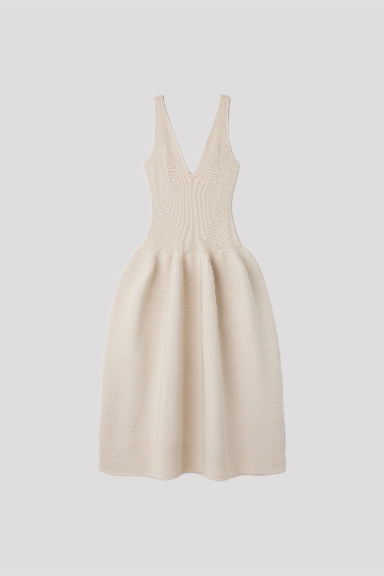 POTTERY GLITTER V-NECK SLEEVELESS DRESS