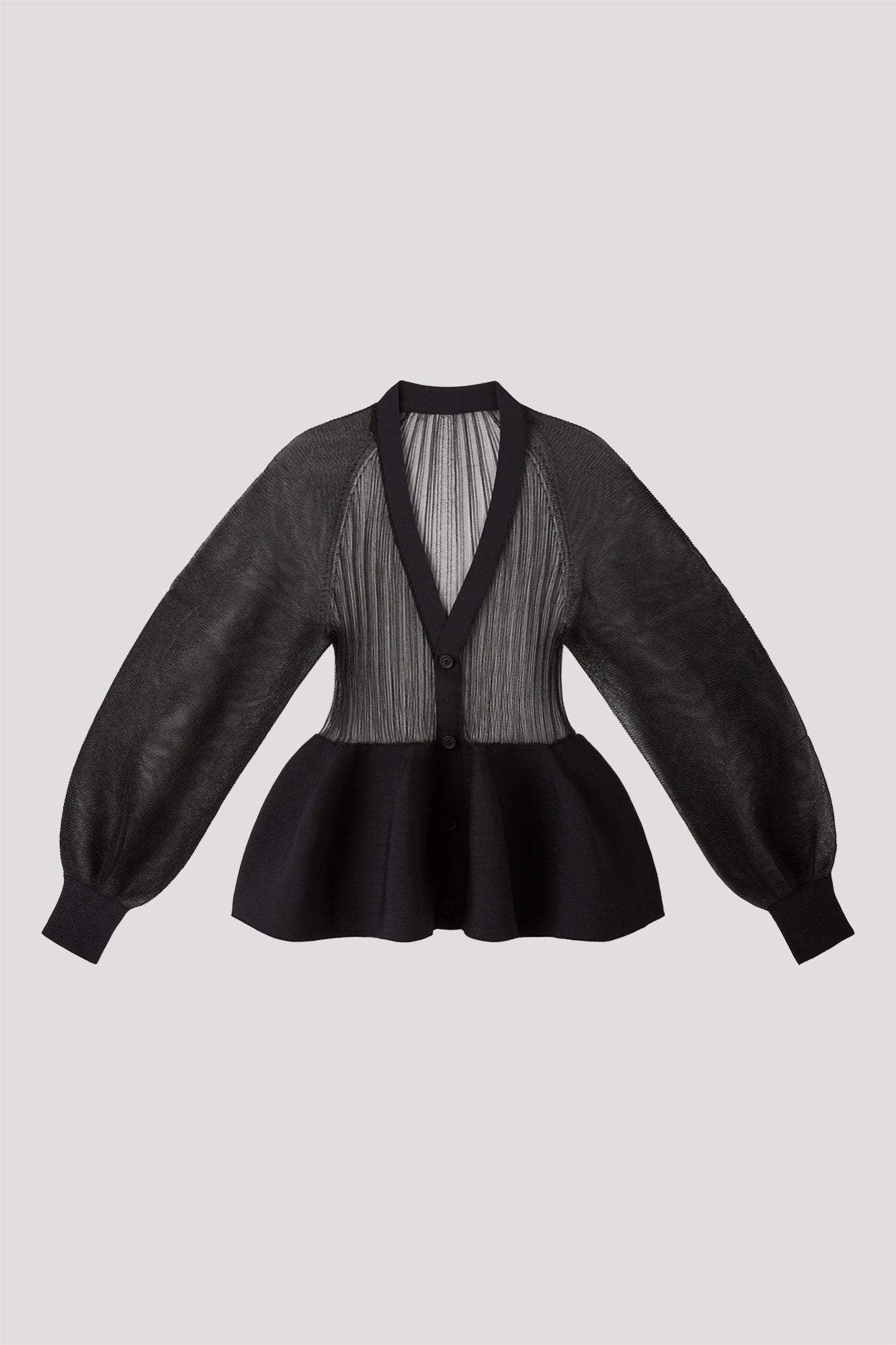CFCL FLUTED LUCENTグリッターパフスリーブカーディガンサンプル品 FLUTED LUCENT GLITTER PUFF SLEEVE CROPPED CARDIGAN