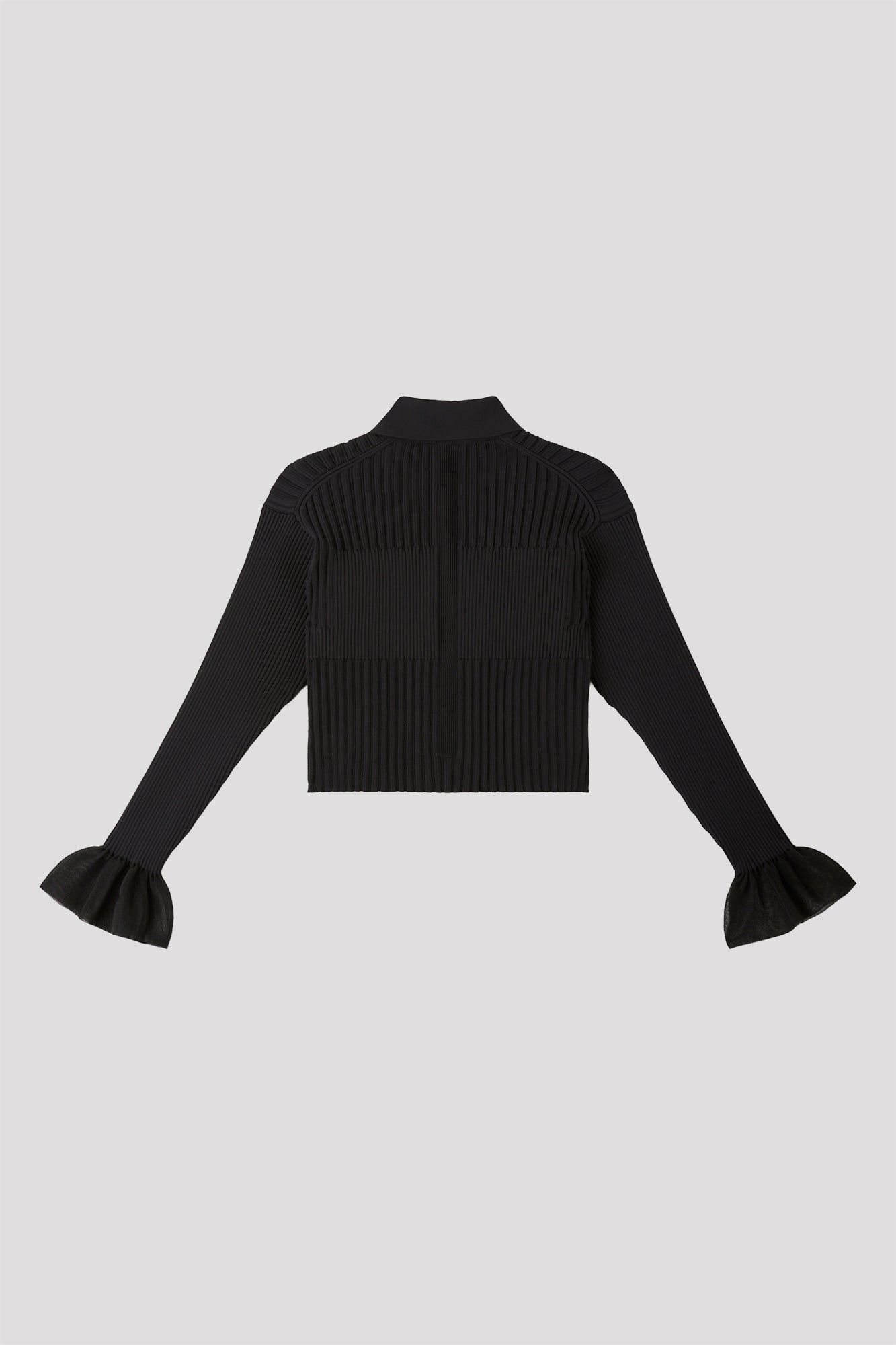 FLUTED LUCENT CROPPED SHIRT CARDIGAN