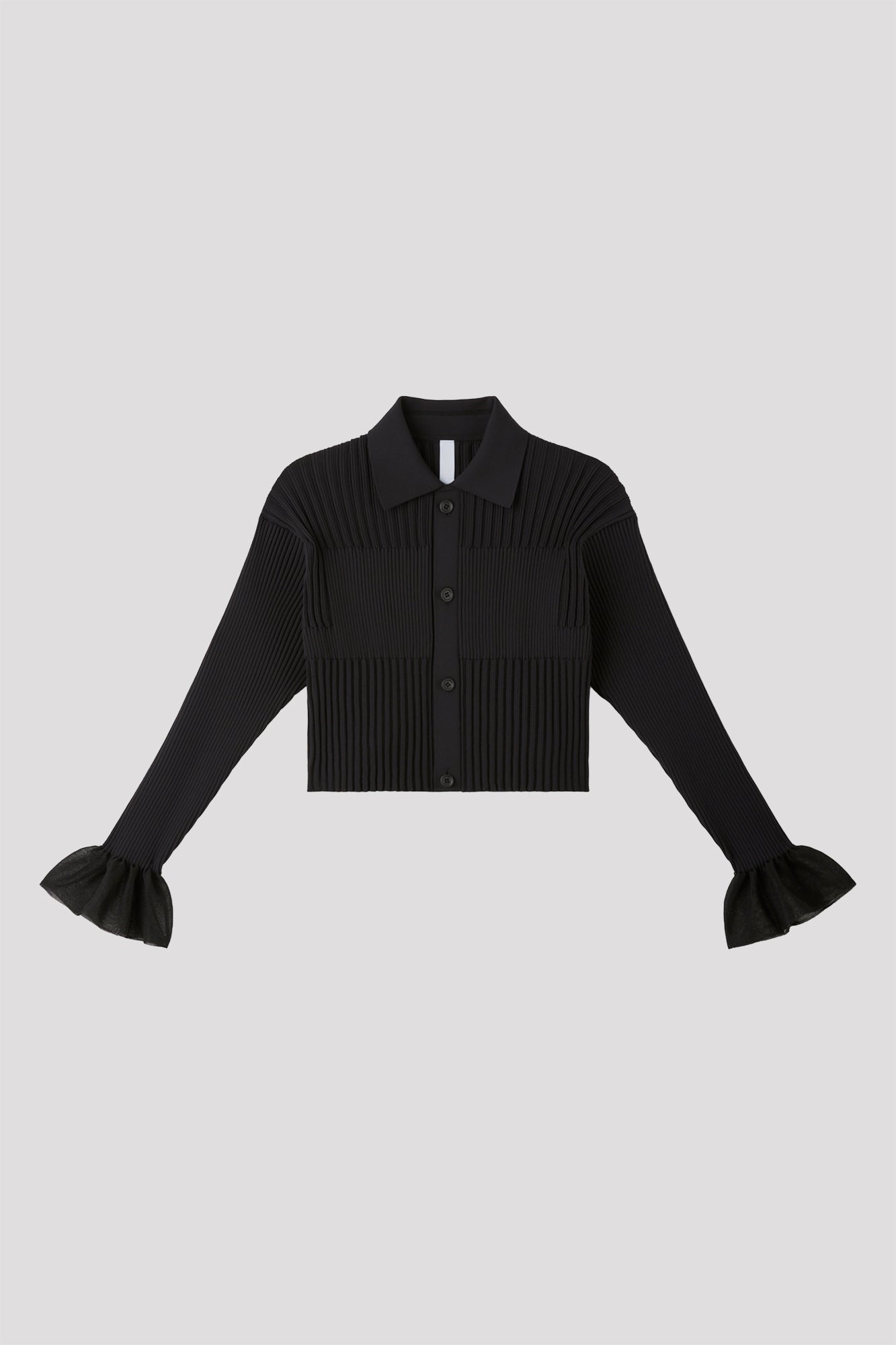 FLUTED LUCENT CROPPED SHIRT CARDIGAN