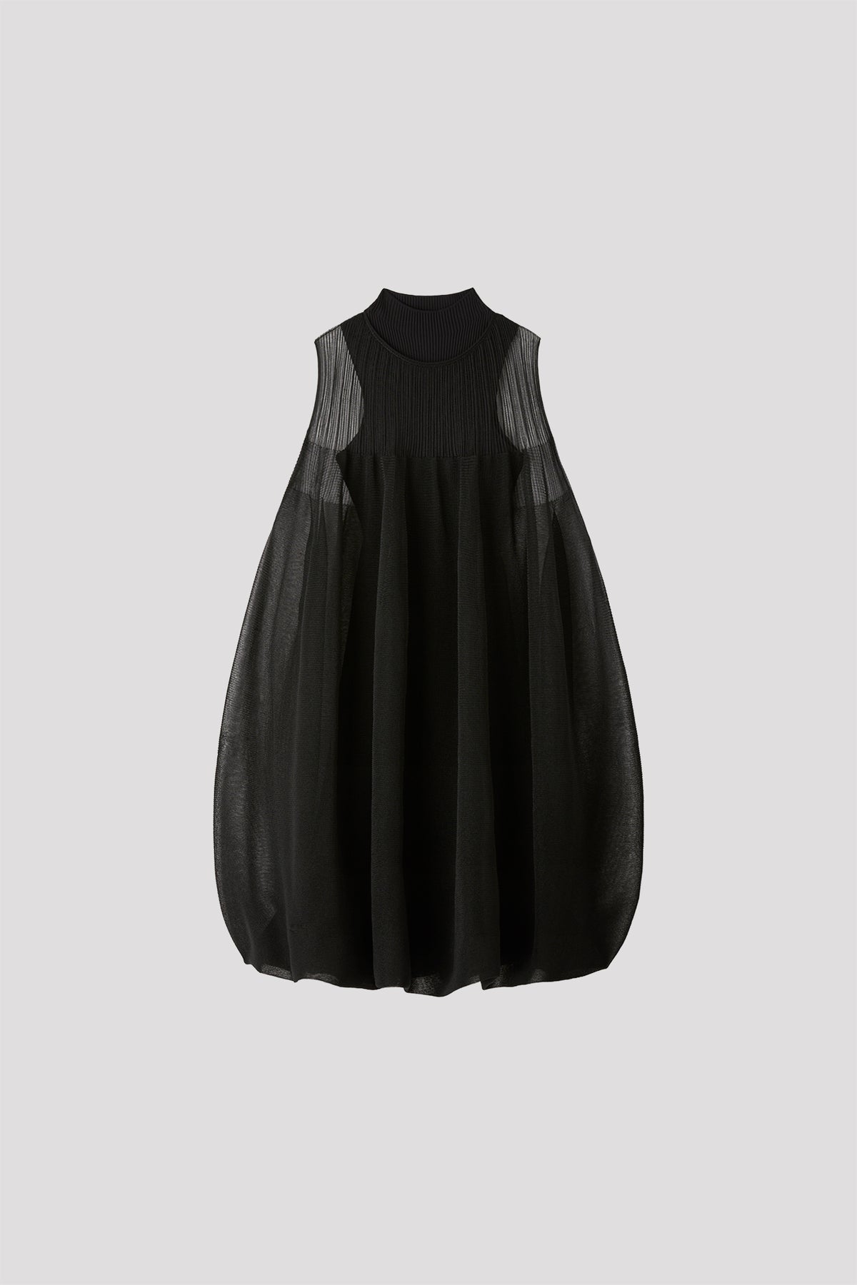 OVERWRAPPED POTTERY BUST FLARE SLEEVELESS DRESS