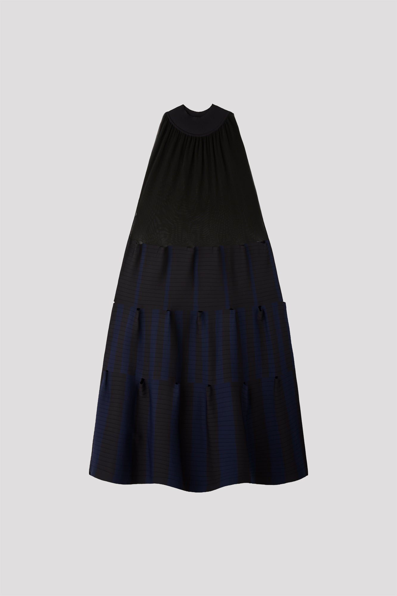 TERRACED LUCENT SLEEVELESS DRESS